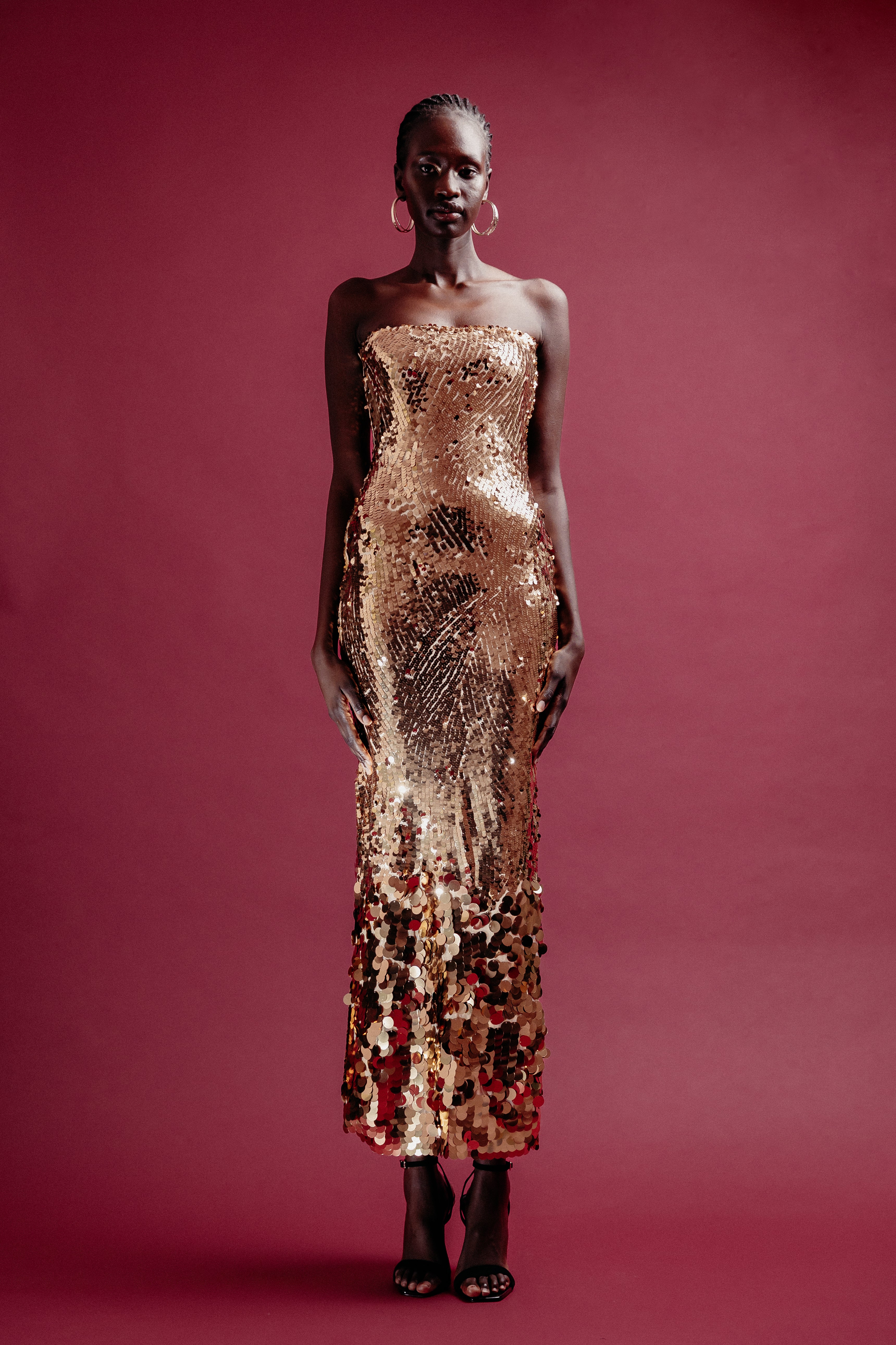GOLD SEQUIN STRAPLESS MIDI DRESS Meraki Official Australia GOLD SEQUIN STRAPLESS MIDI DRESS Meraki Official Australia