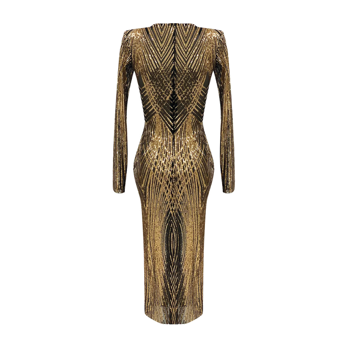 Black and gold on sale sequin midi dress