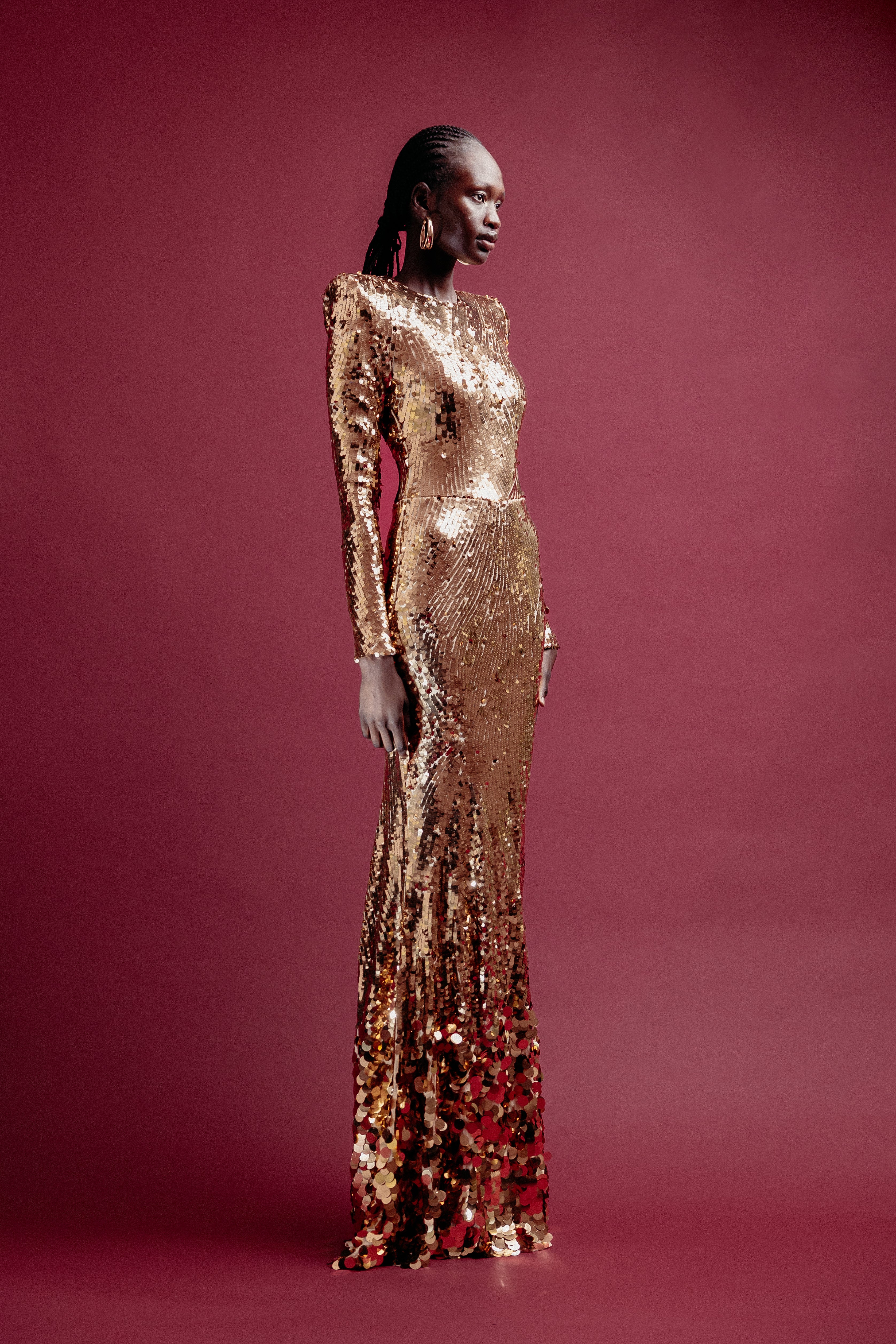 GOLD SEQUIN GOWN