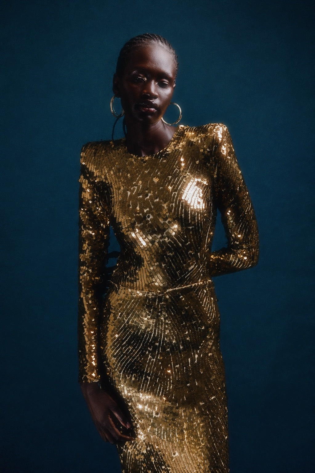 GOLD SEQUIN GOWN