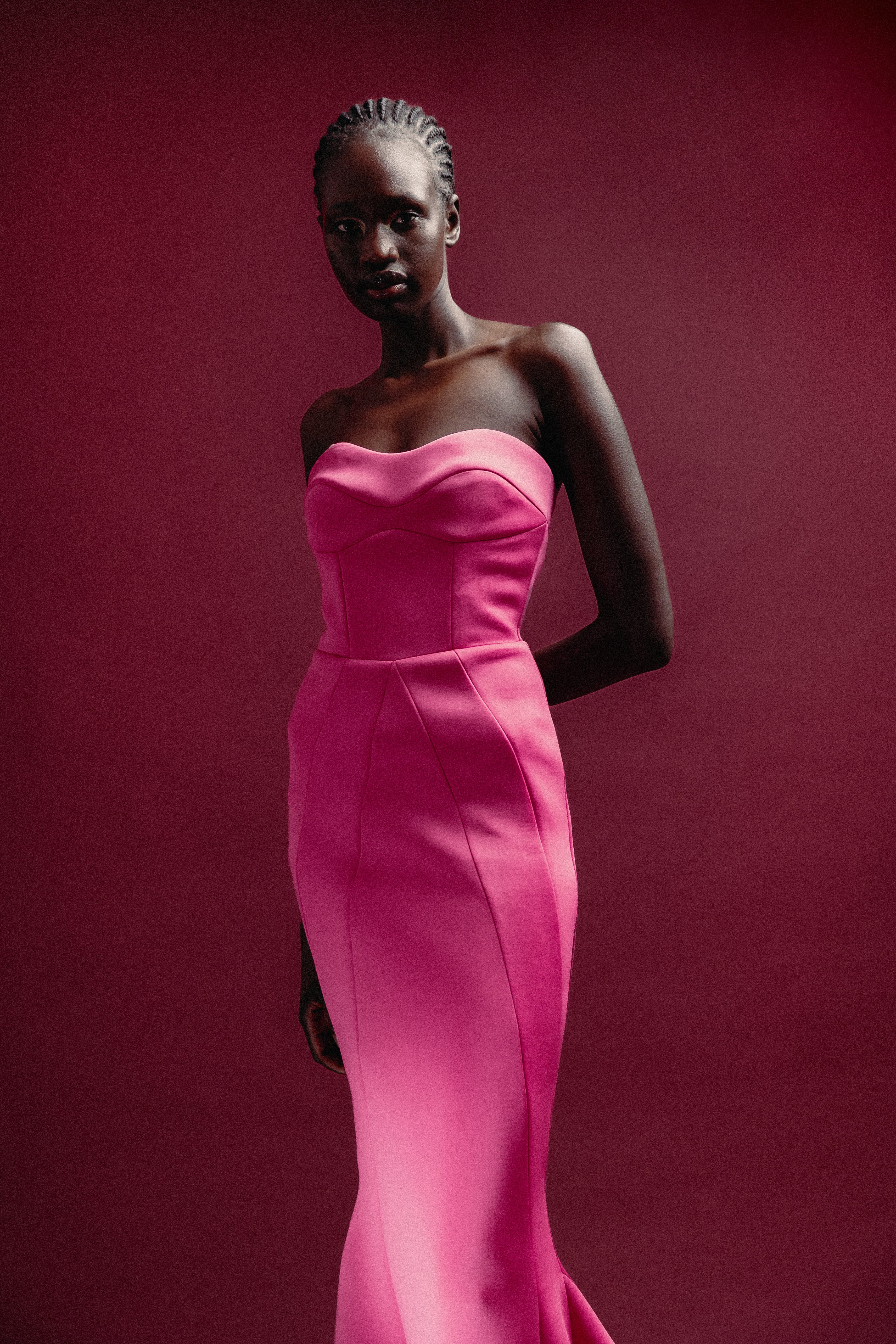 STRAPLESS NEOPRENE BALL GOWN