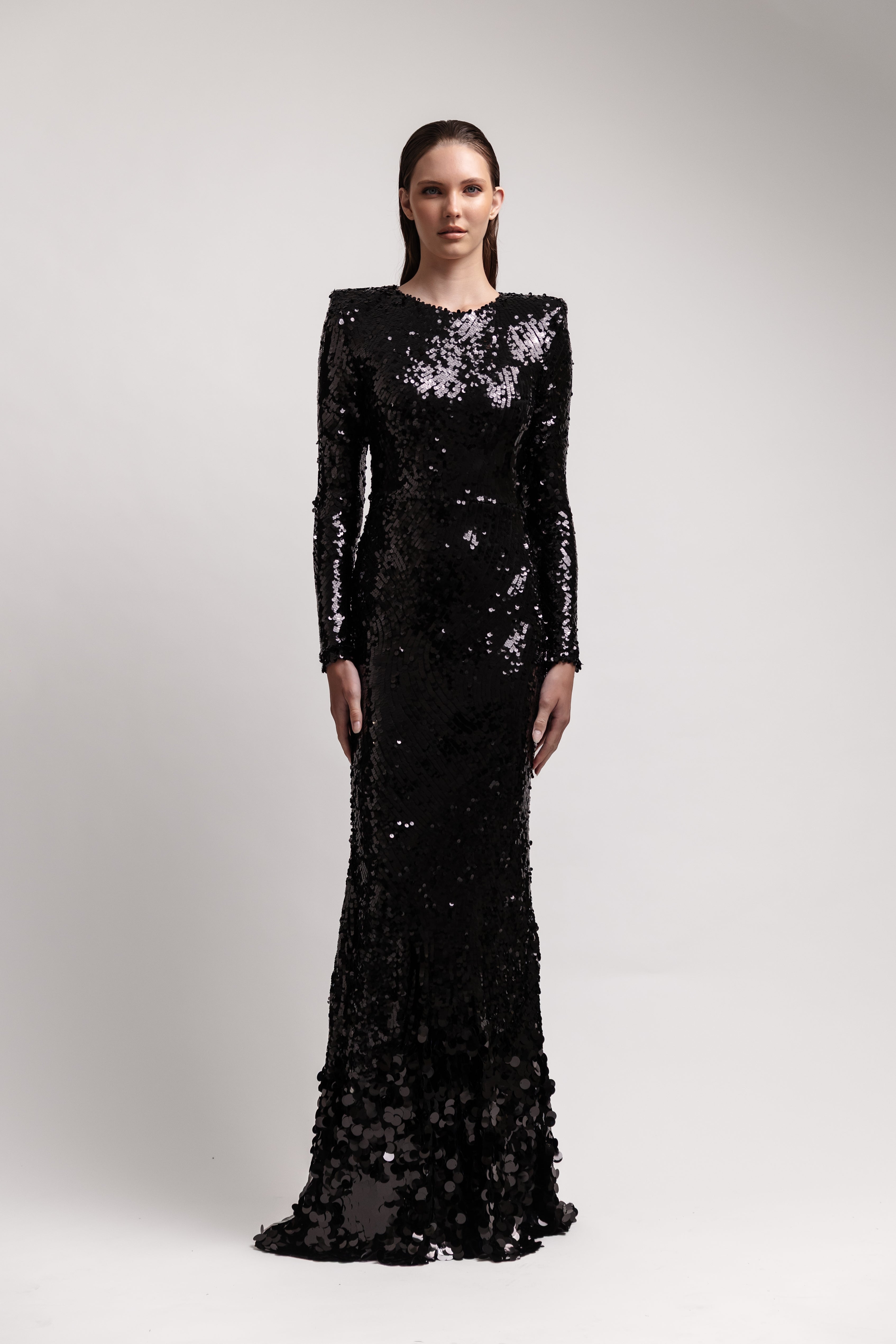 BLACK SEQUIN GOWN