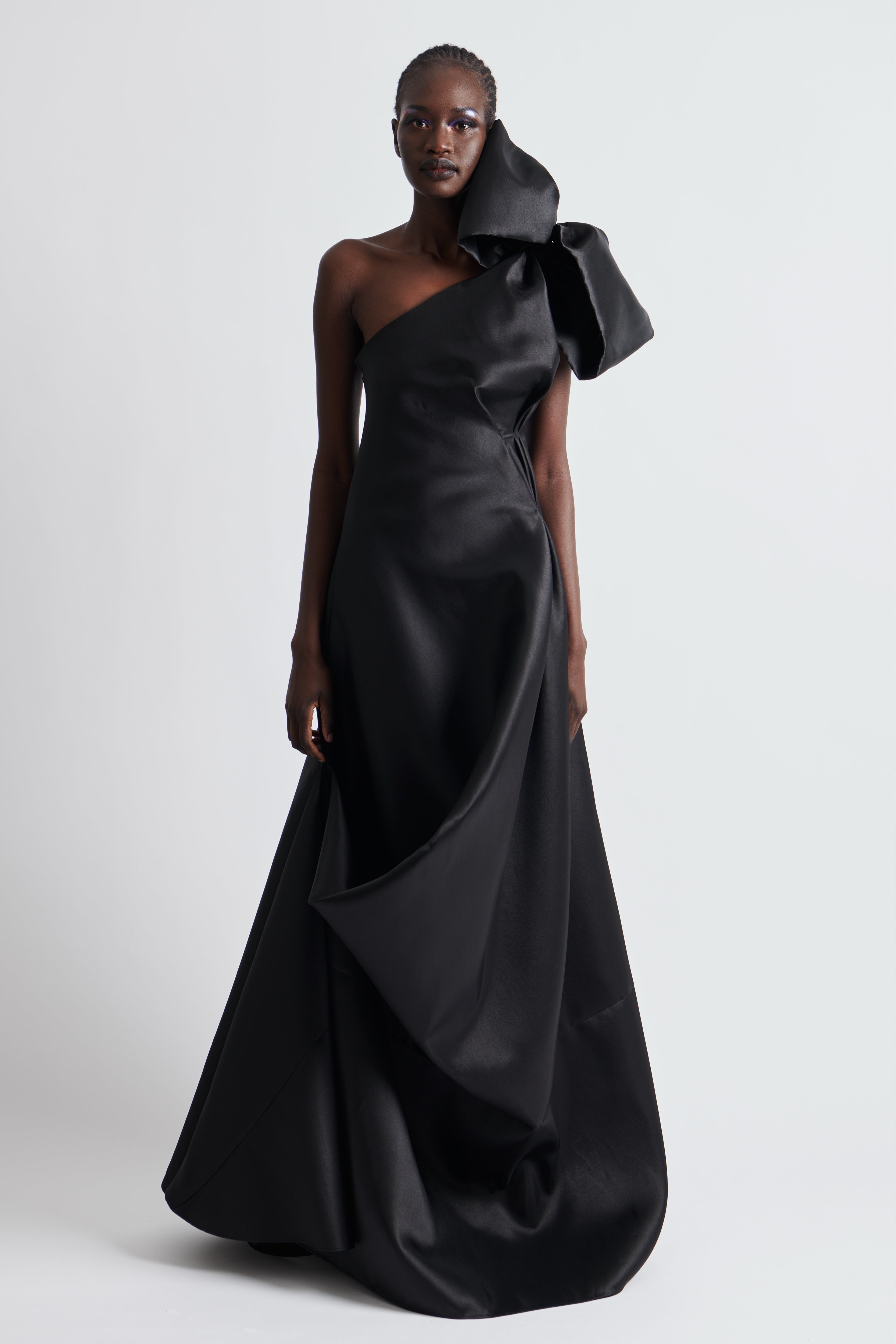 ONE SHOULDER DRAPED  BALL GOWN