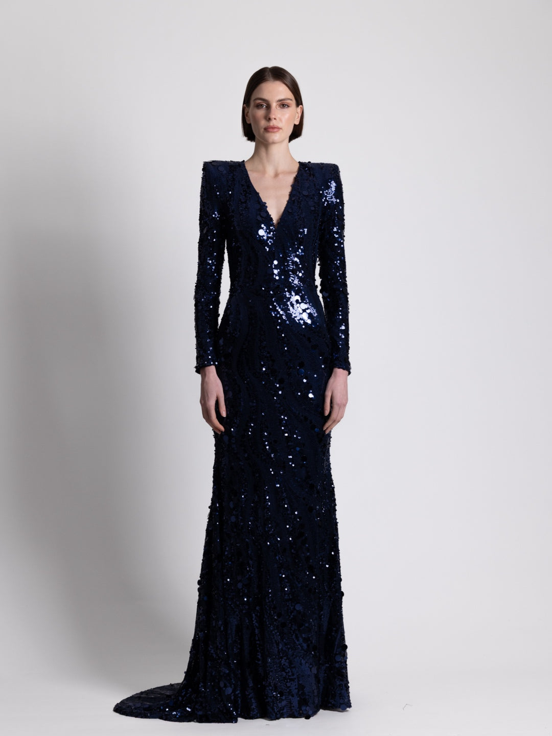 MIDNIGHT VNECK GOWN