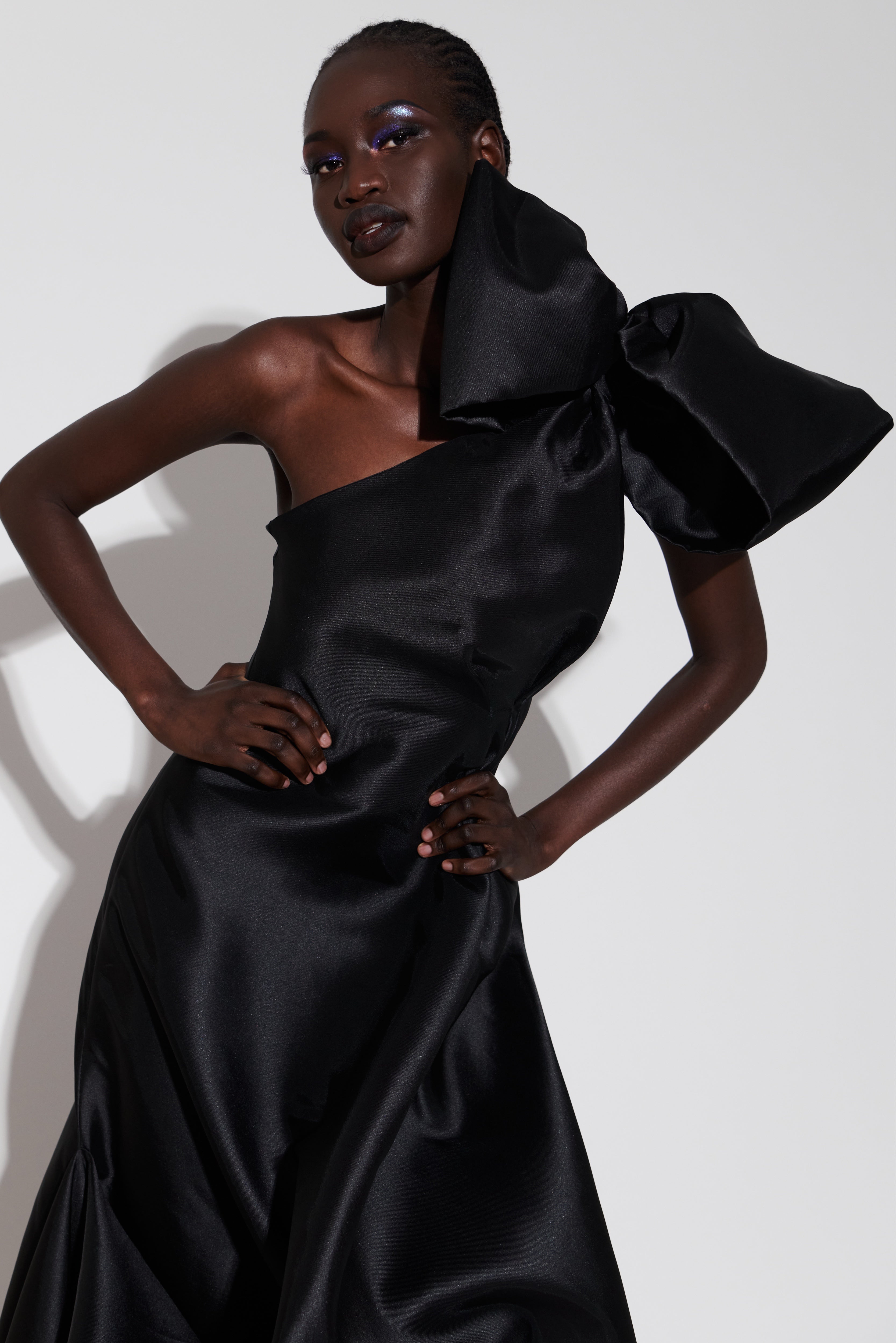 ONE SHOULDER DRAPED  BALL GOWN