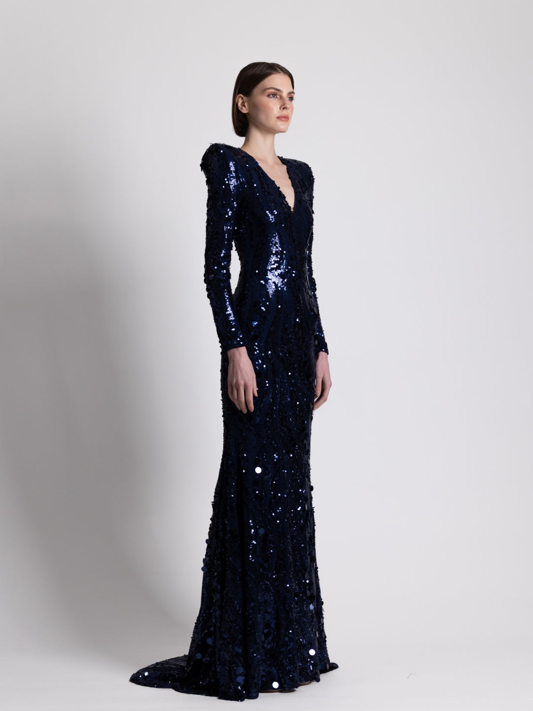 MIDNIGHT VNECK GOWN