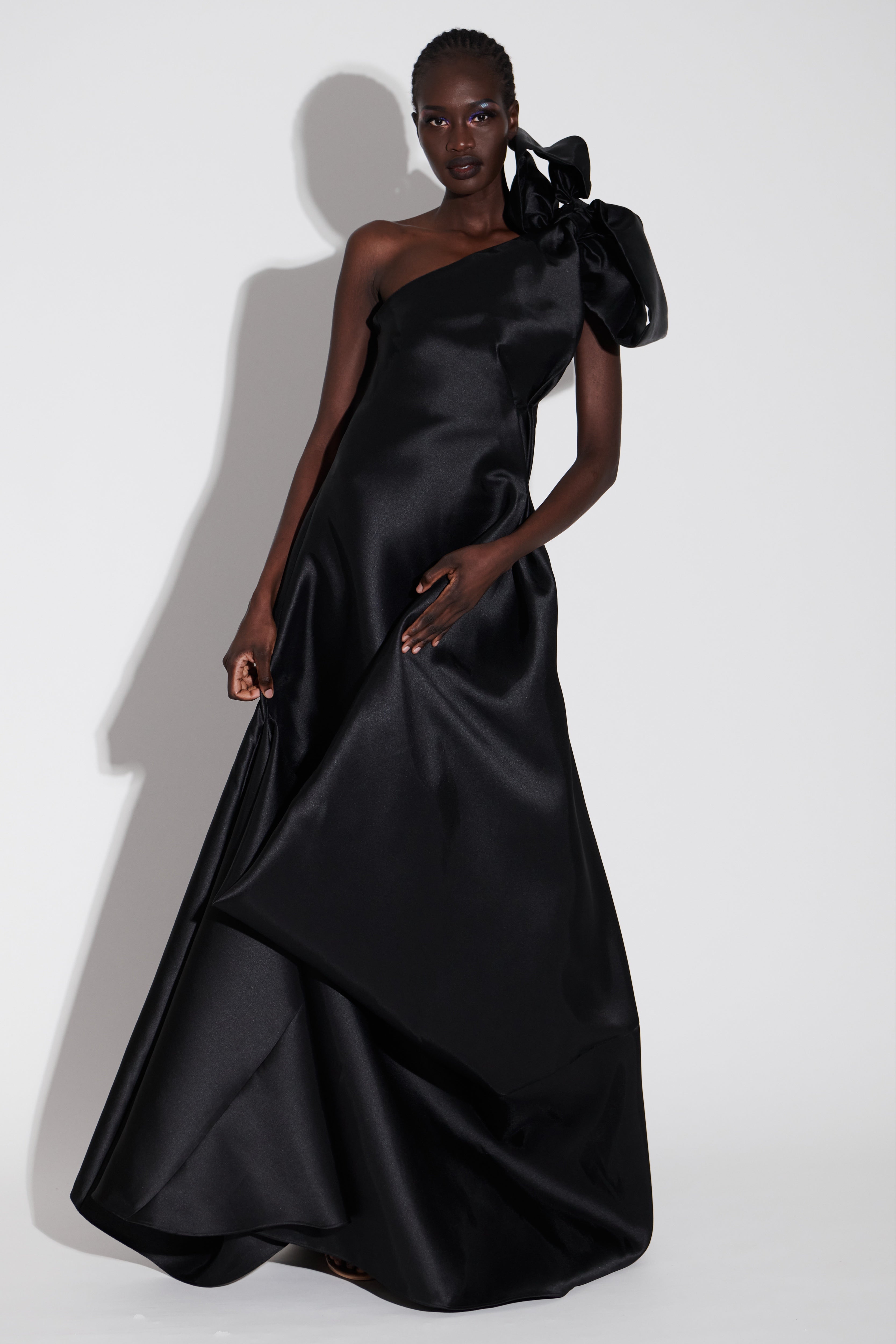 ONE SHOULDER DRAPED  BALL GOWN