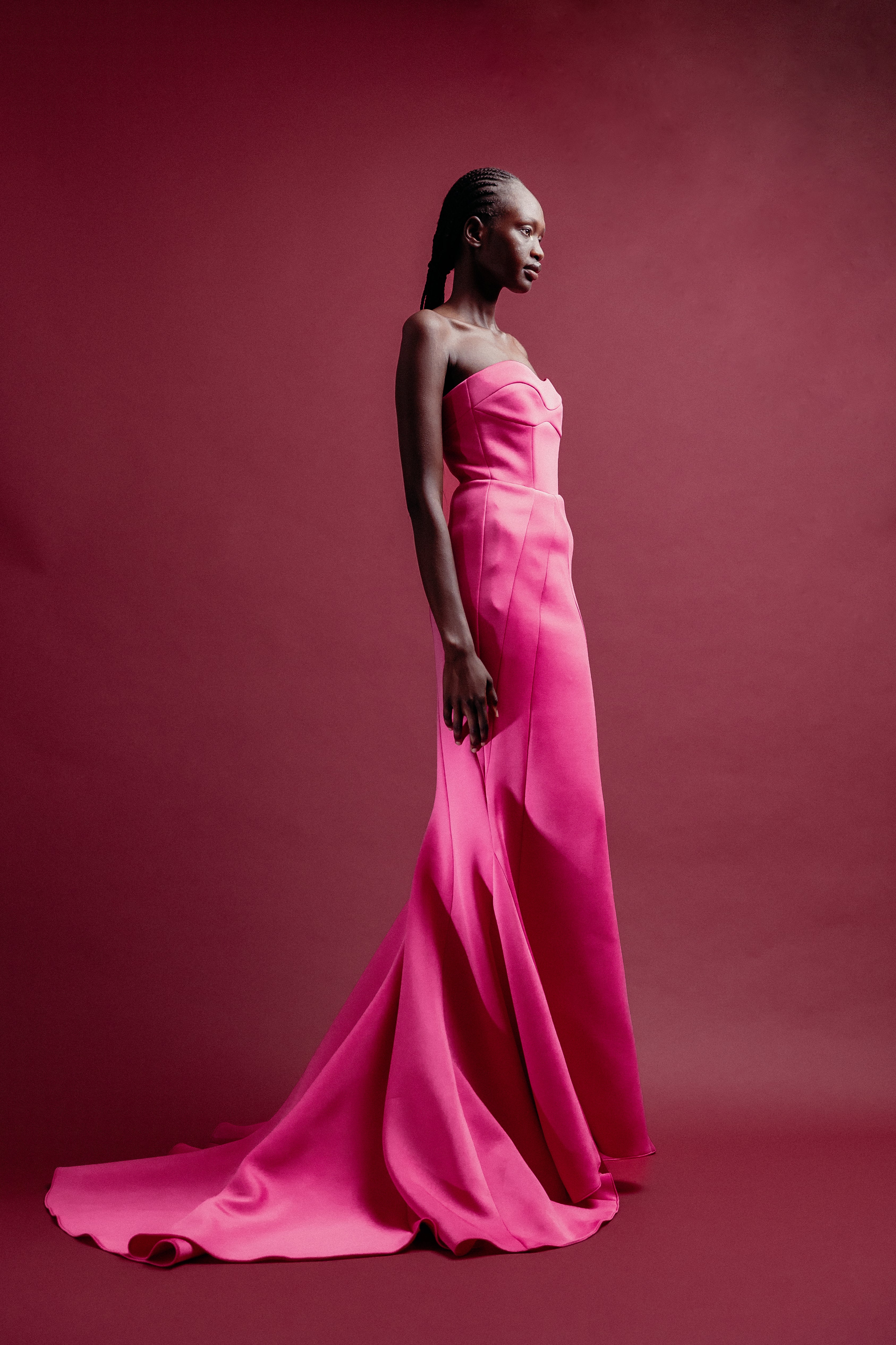 STRAPLESS NEOPRENE BALL GOWN