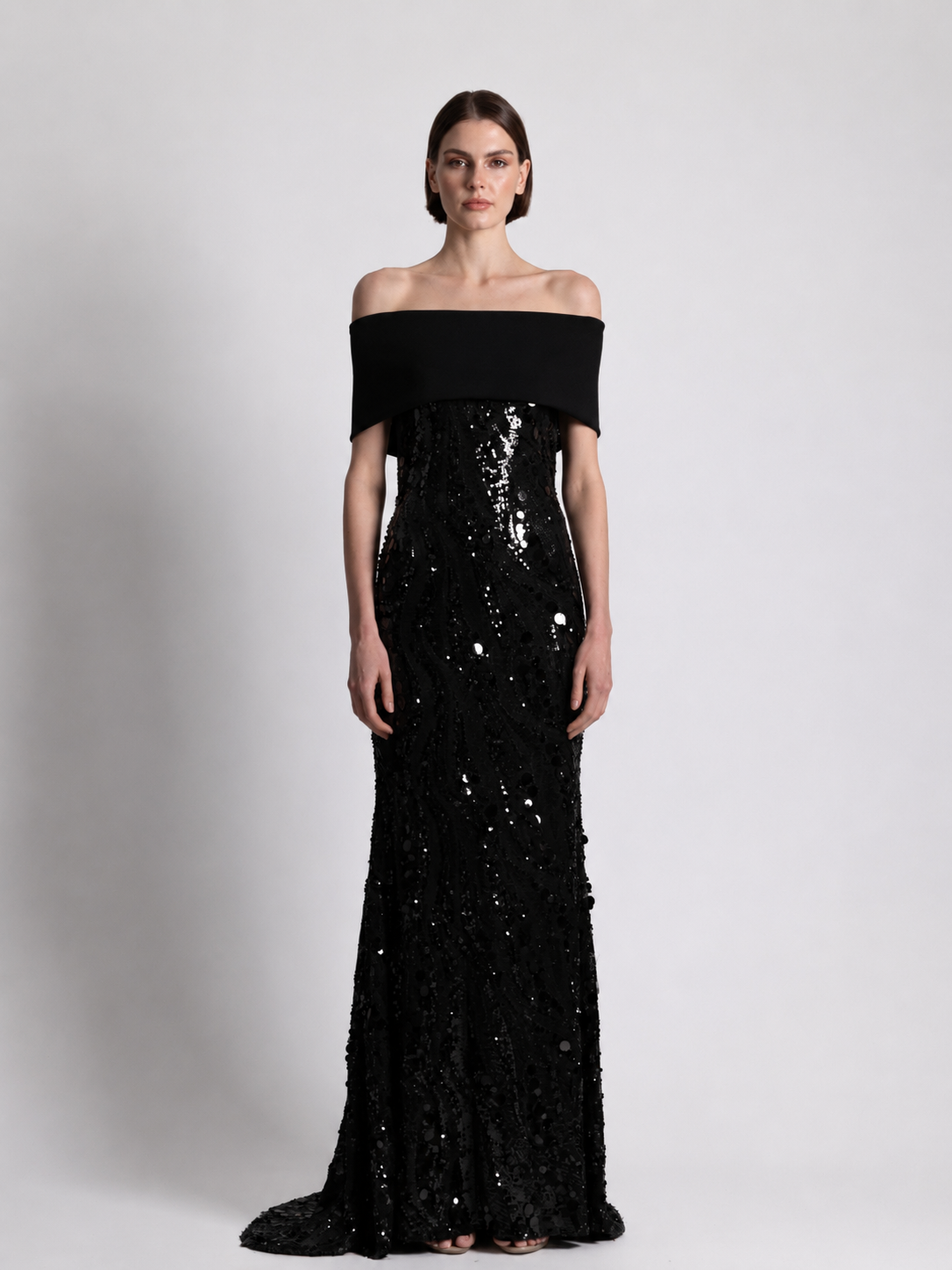 NOIR OFF SHOULDER  GOWN