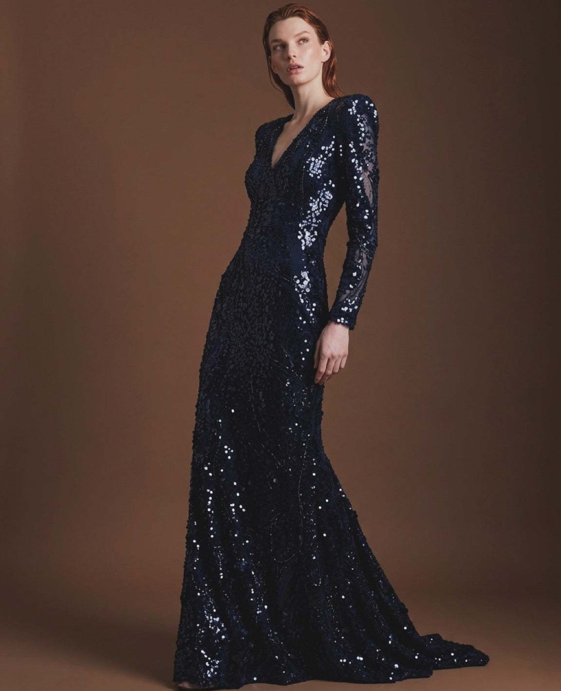 MIDNIGHT VNECK GOWN