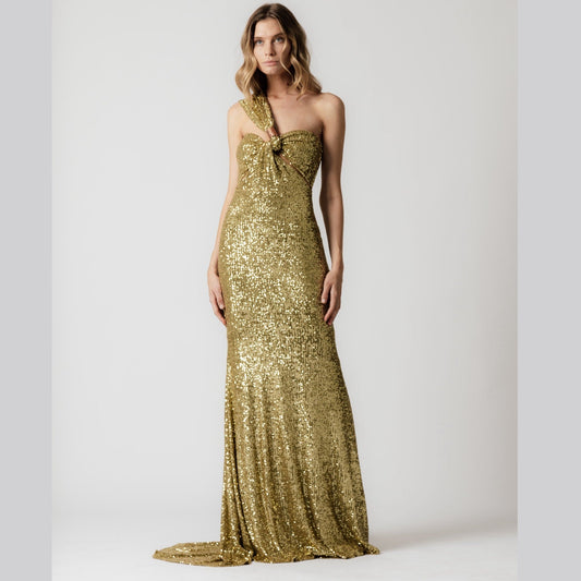 Sequin Knot Twist Gown