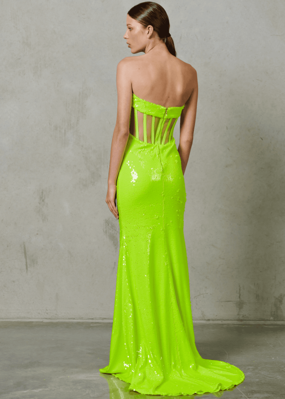 Sequin Corset Strapless Gown
