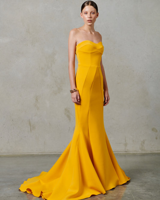 Sanela Strapless  Neoprene Ballgown