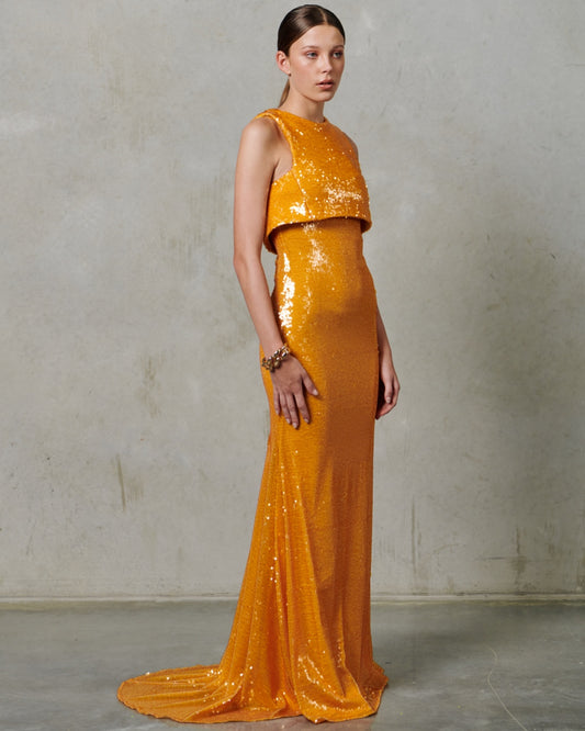 Racer Sequin Gown