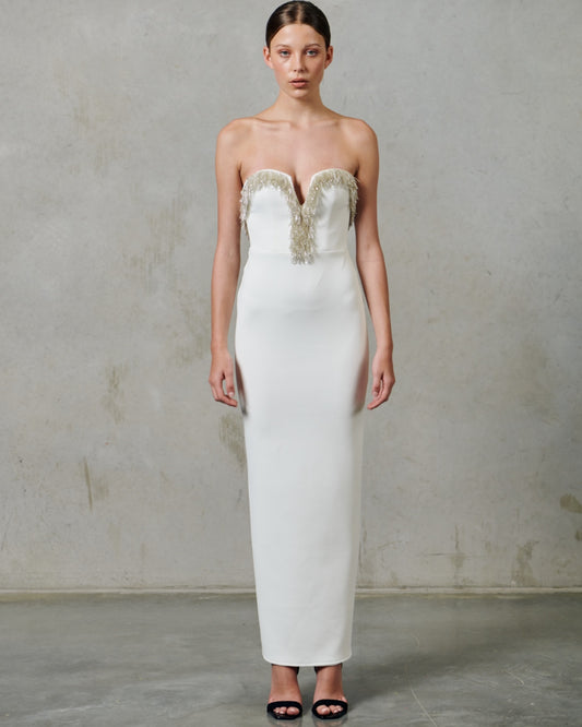 Urchin Beaded Strapless Dress