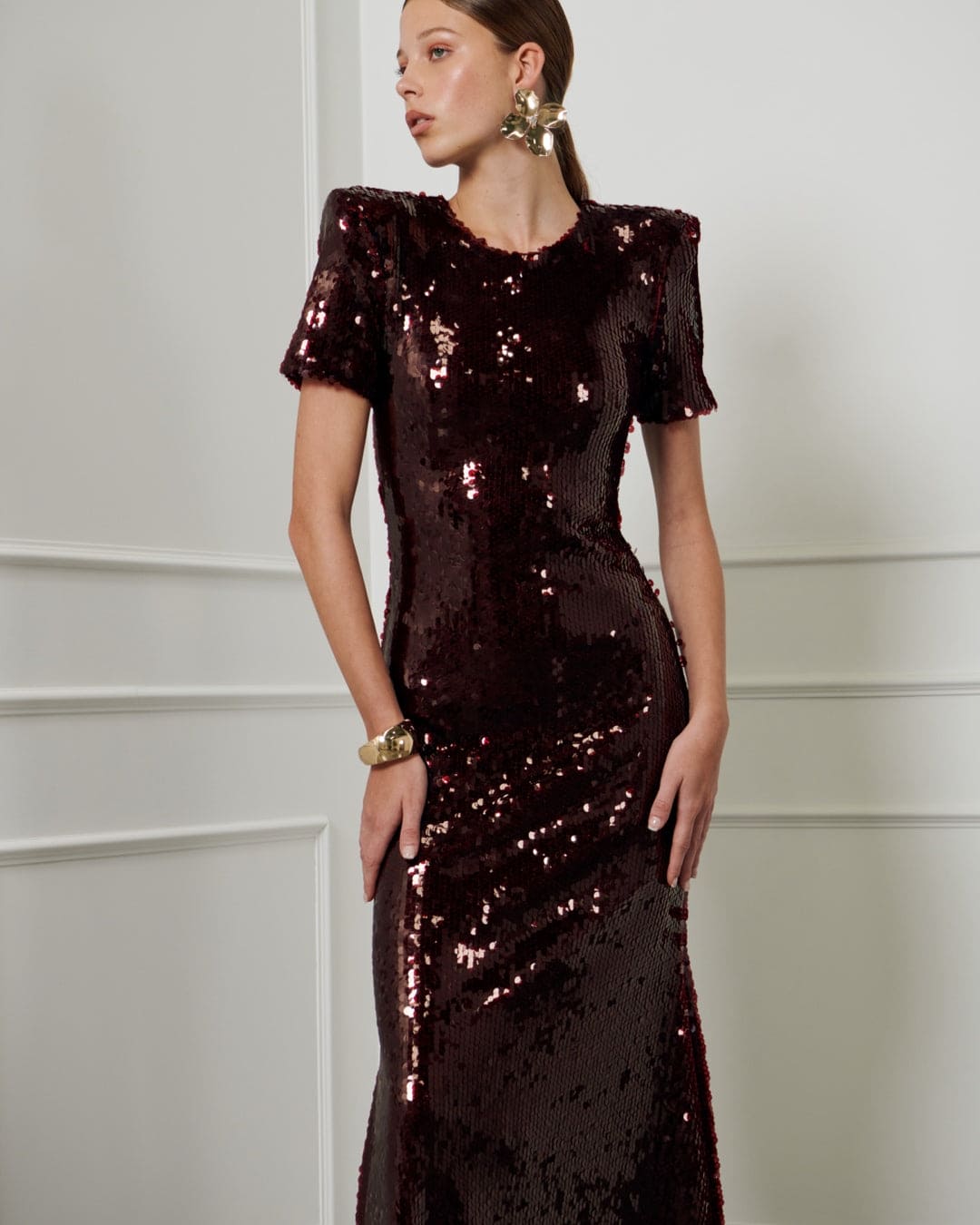 Sequin Shoulders Gown