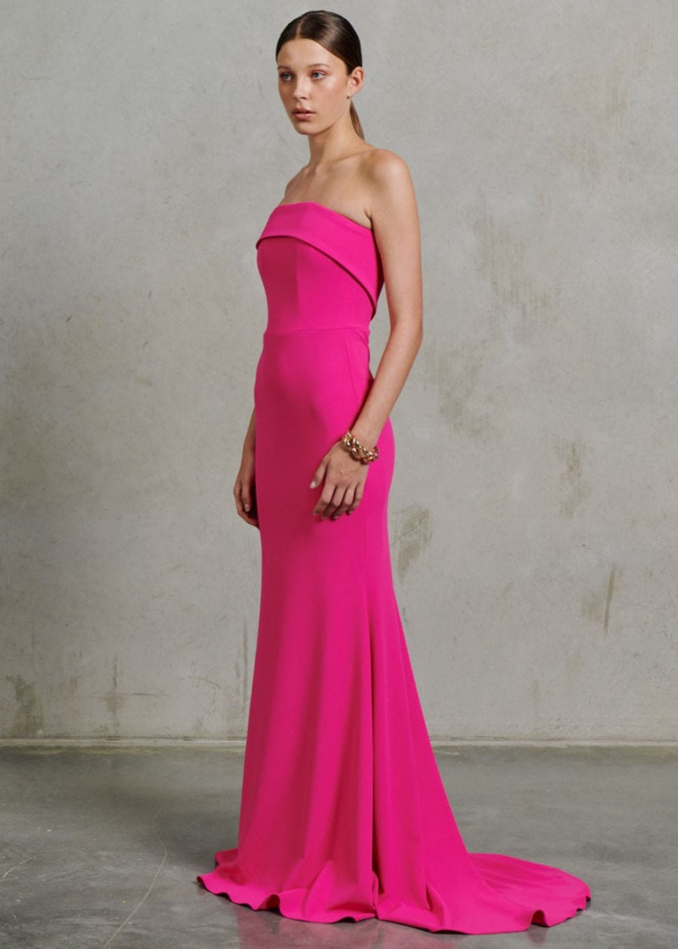 Paris Crepe Strapless Gown