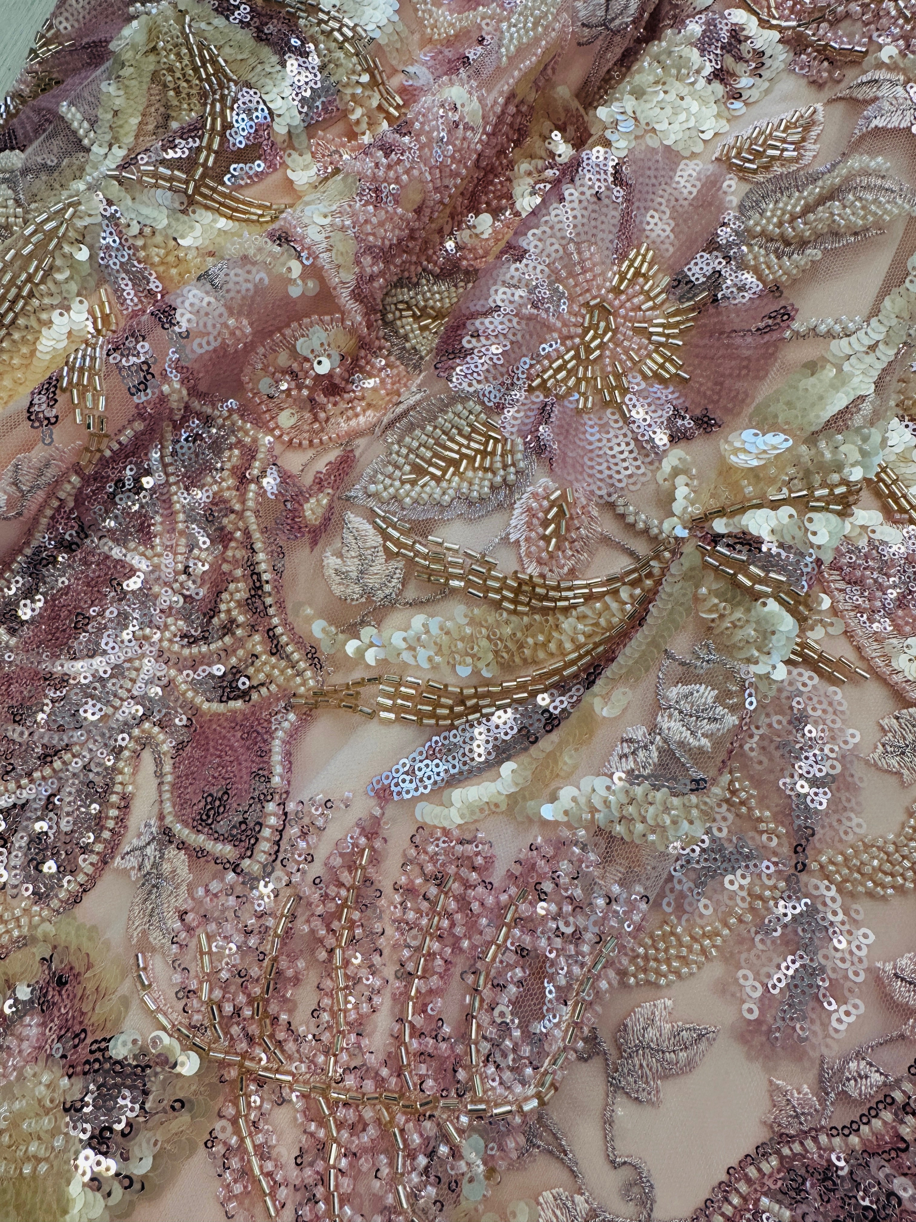 FLORAL BEADED & SEQUIN KAFTAN