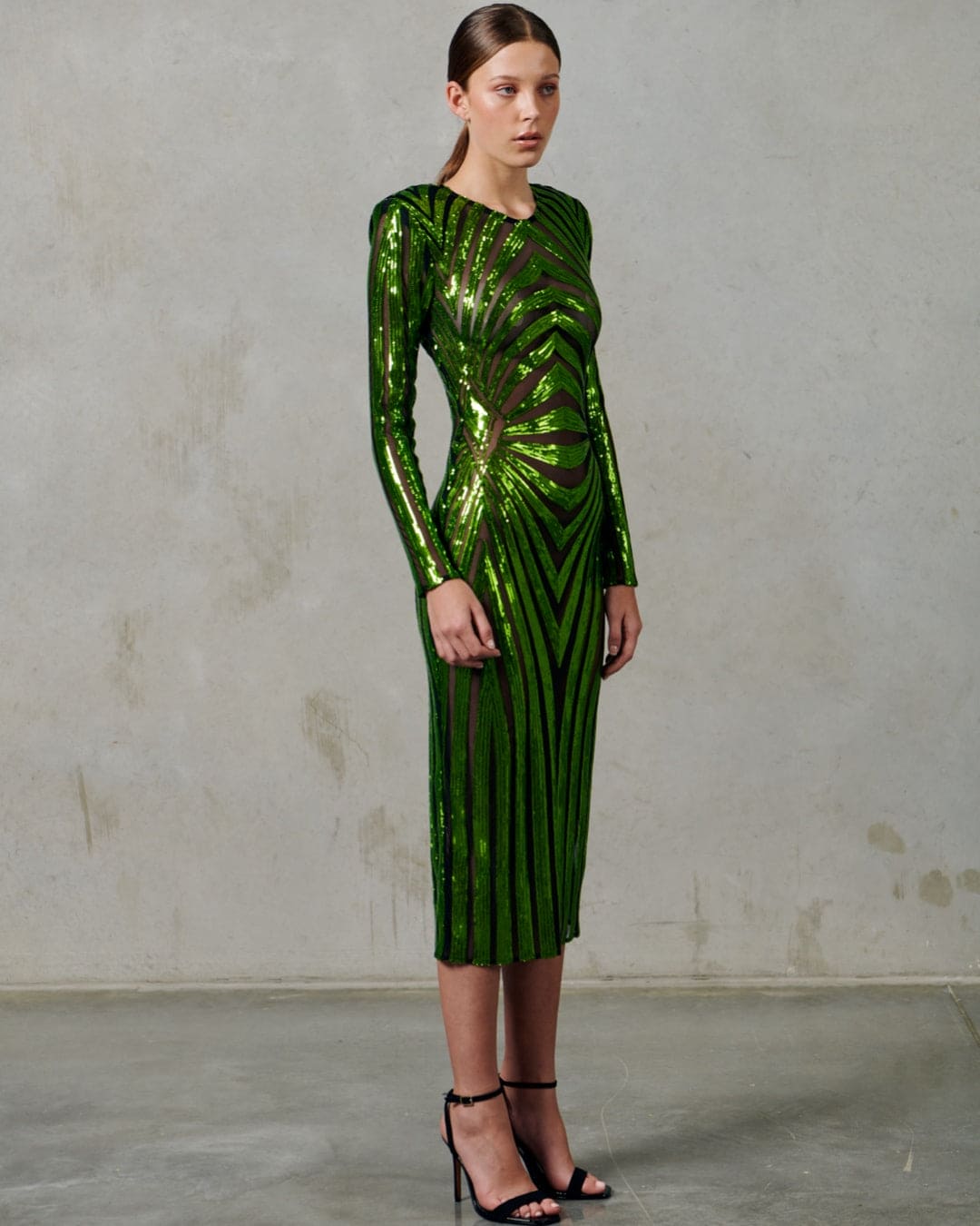 Emerald  Geo Sequin Dress