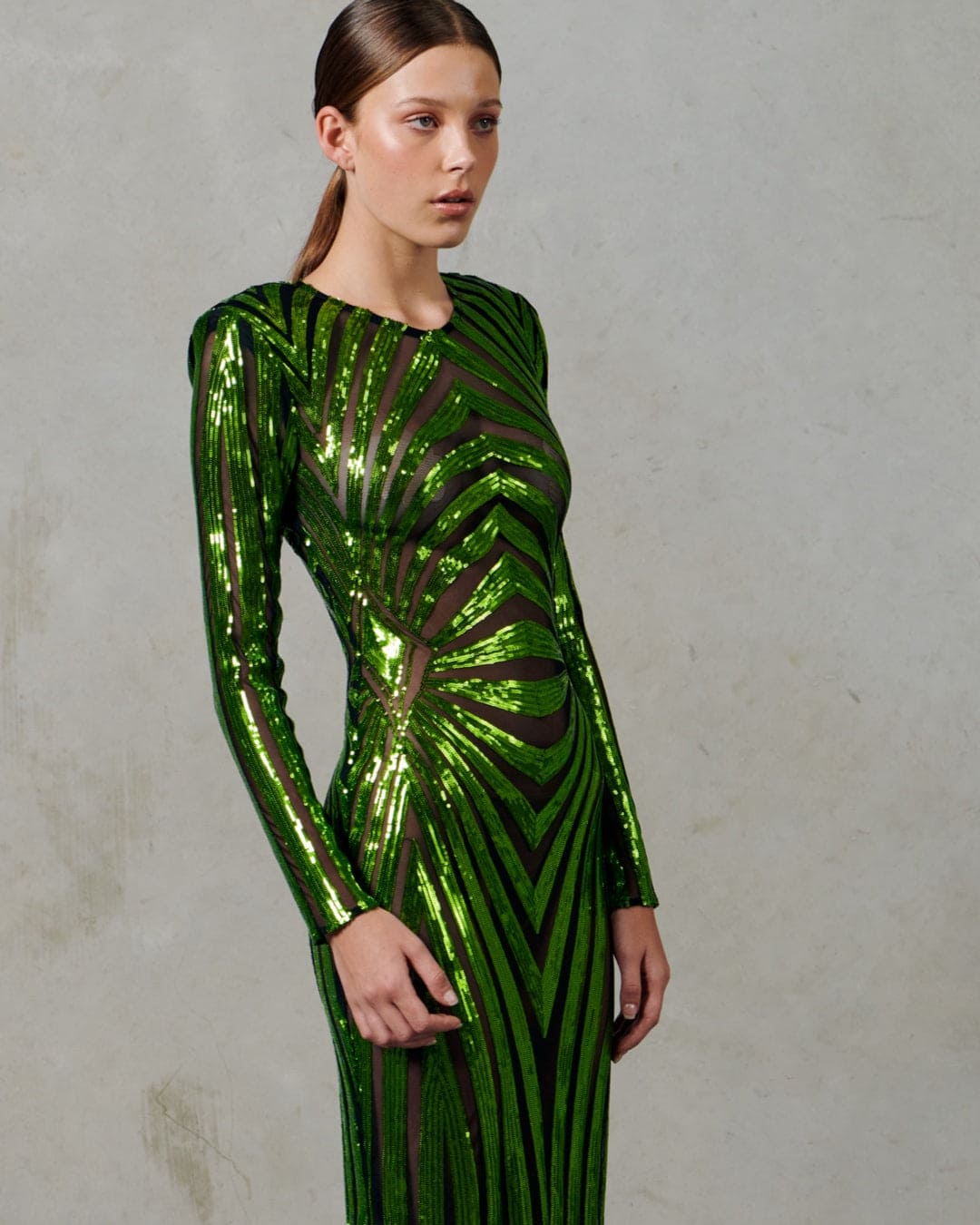 Emerald  Geo Sequin Dress