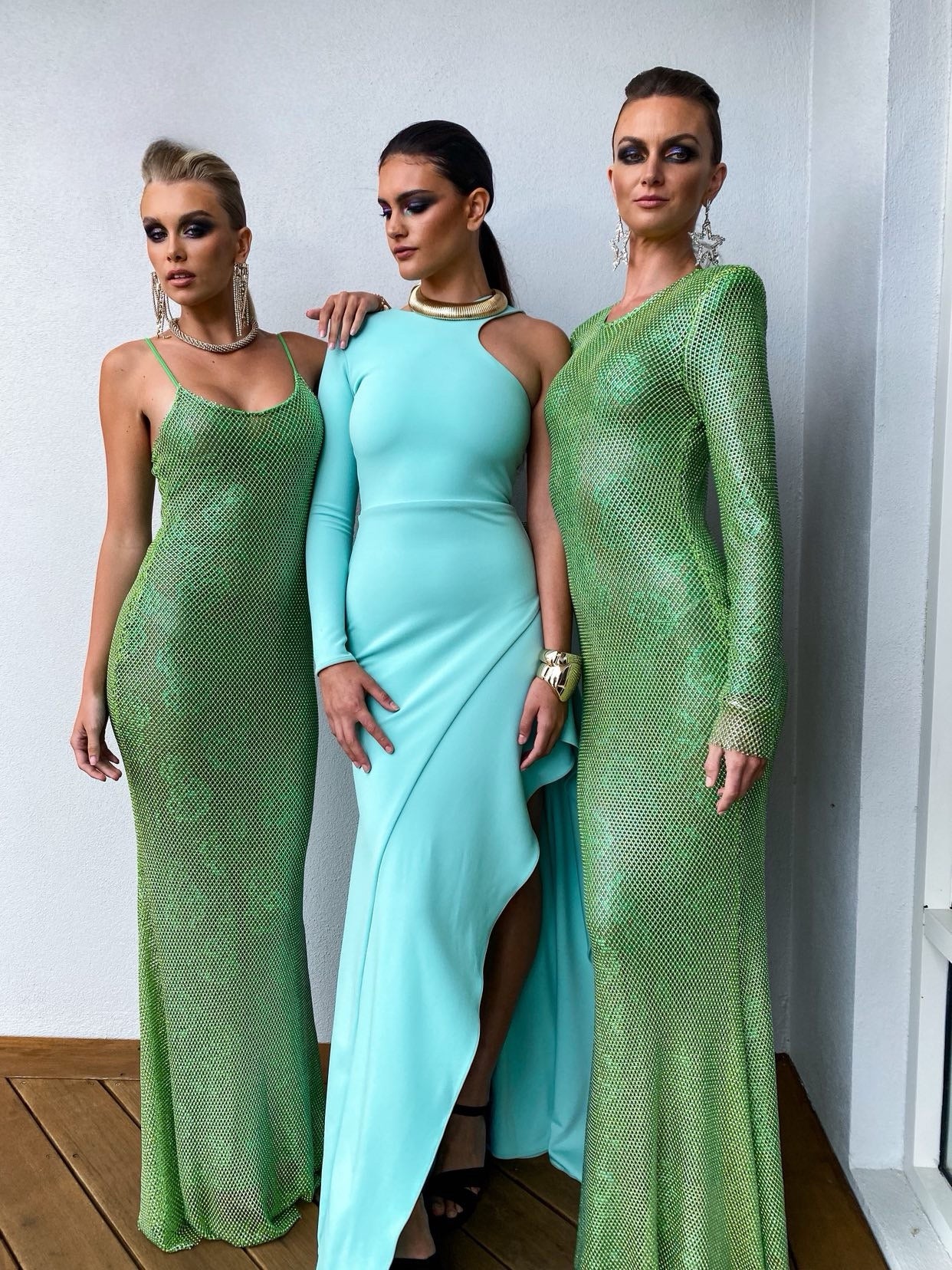 BEADED MESH SLIP GOWN