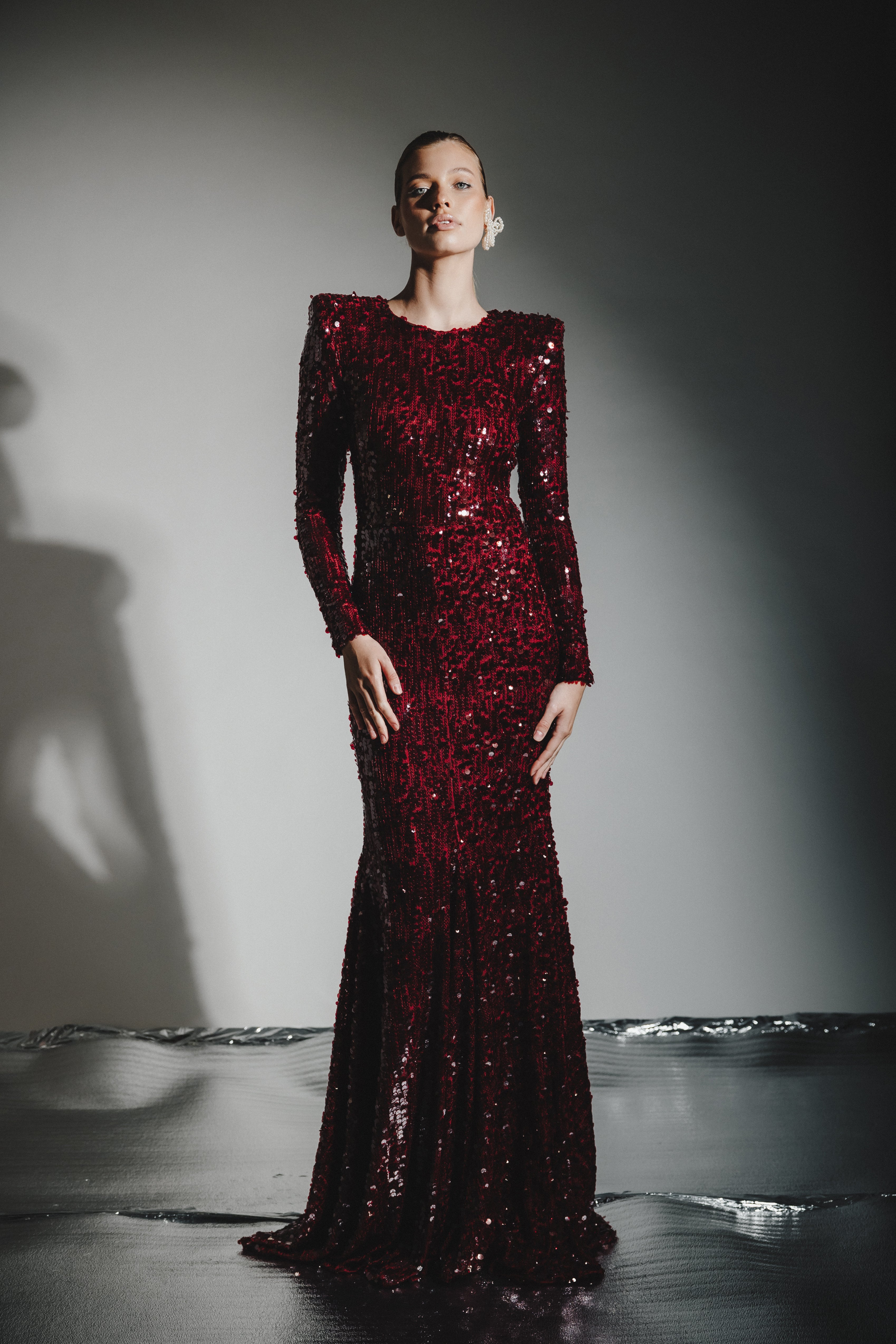 RUBY SEQUIN GOWN