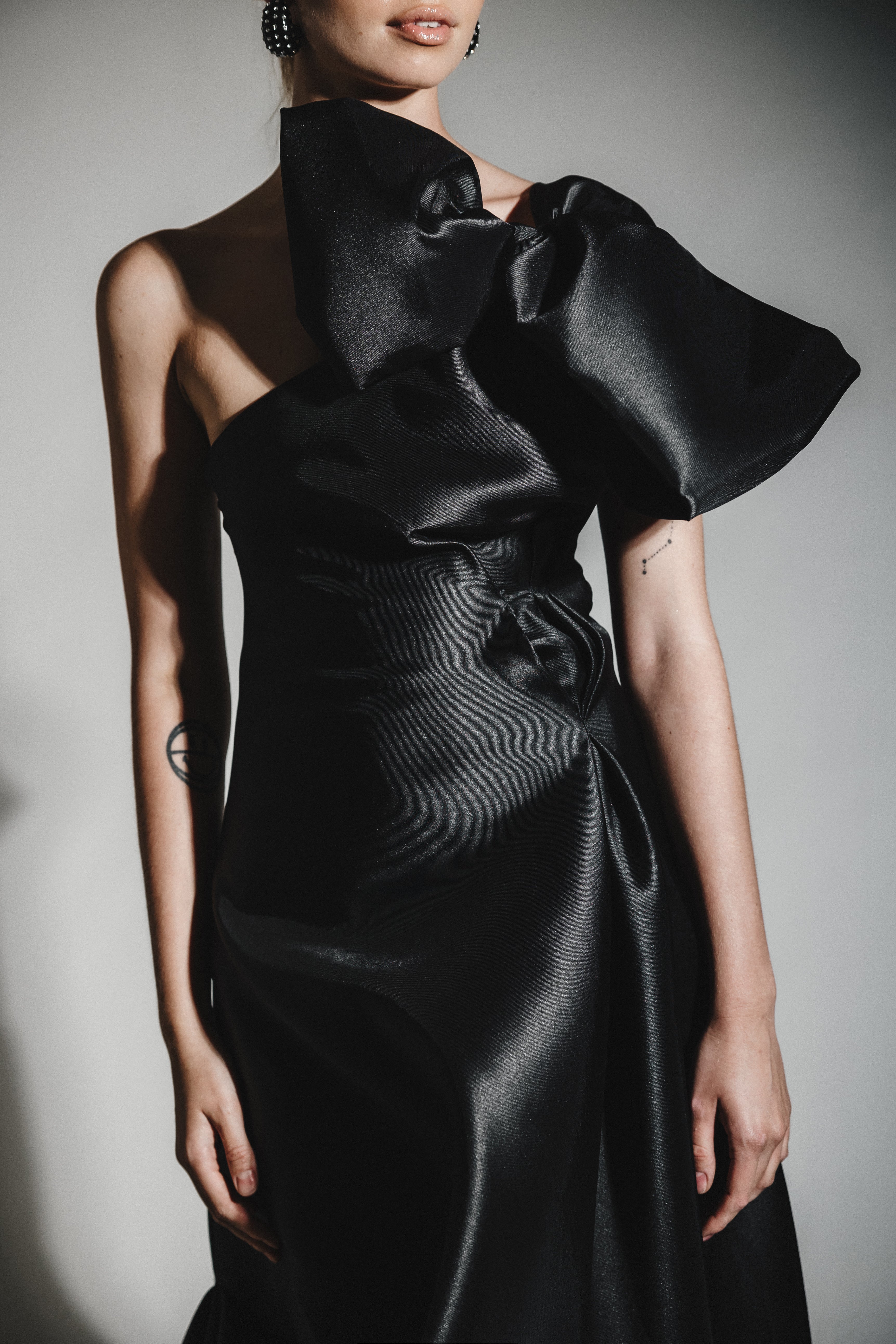 ONE SHOULDER DRAPED  BALL GOWN