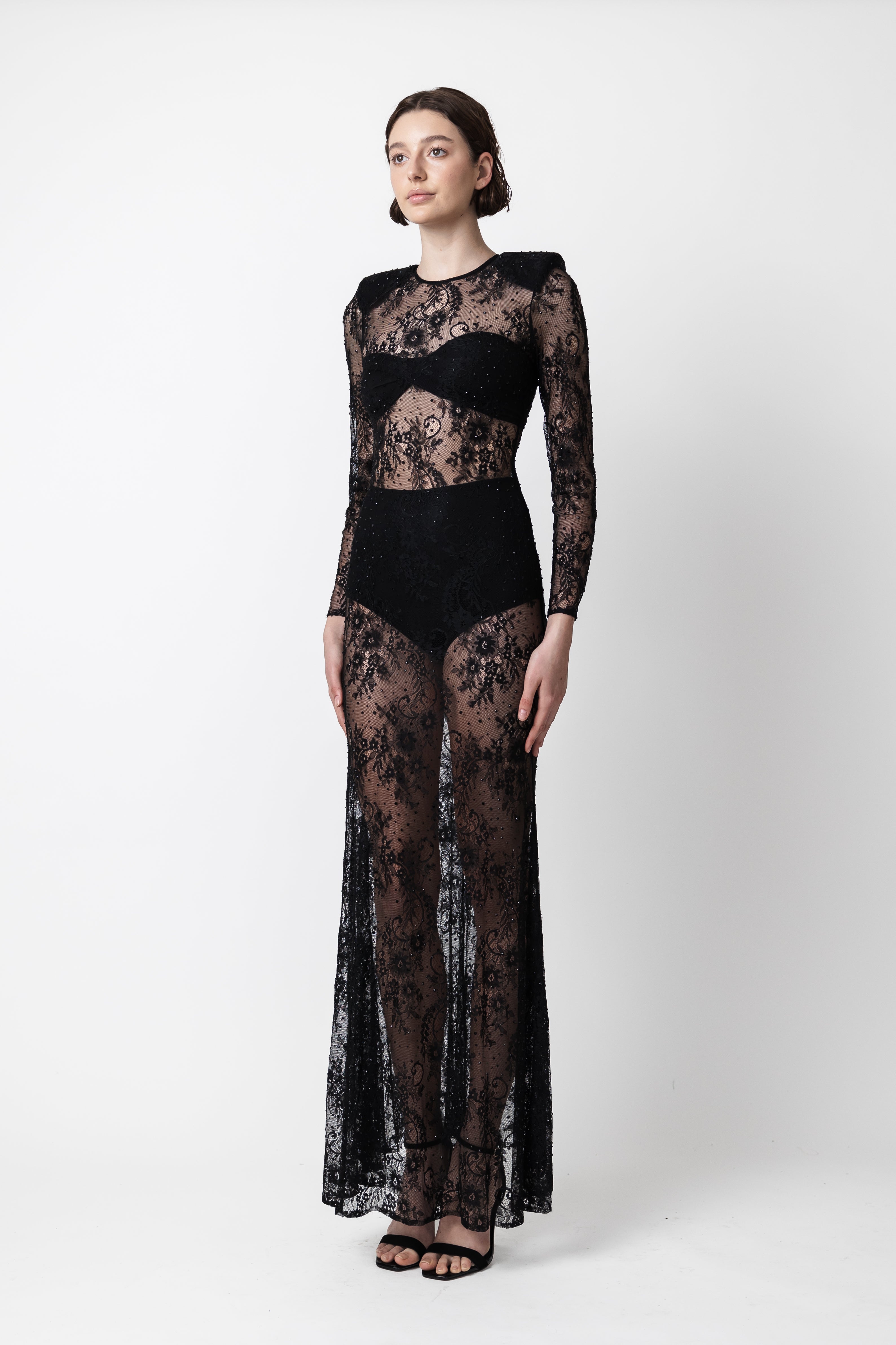 LACE STUDDED DRESS