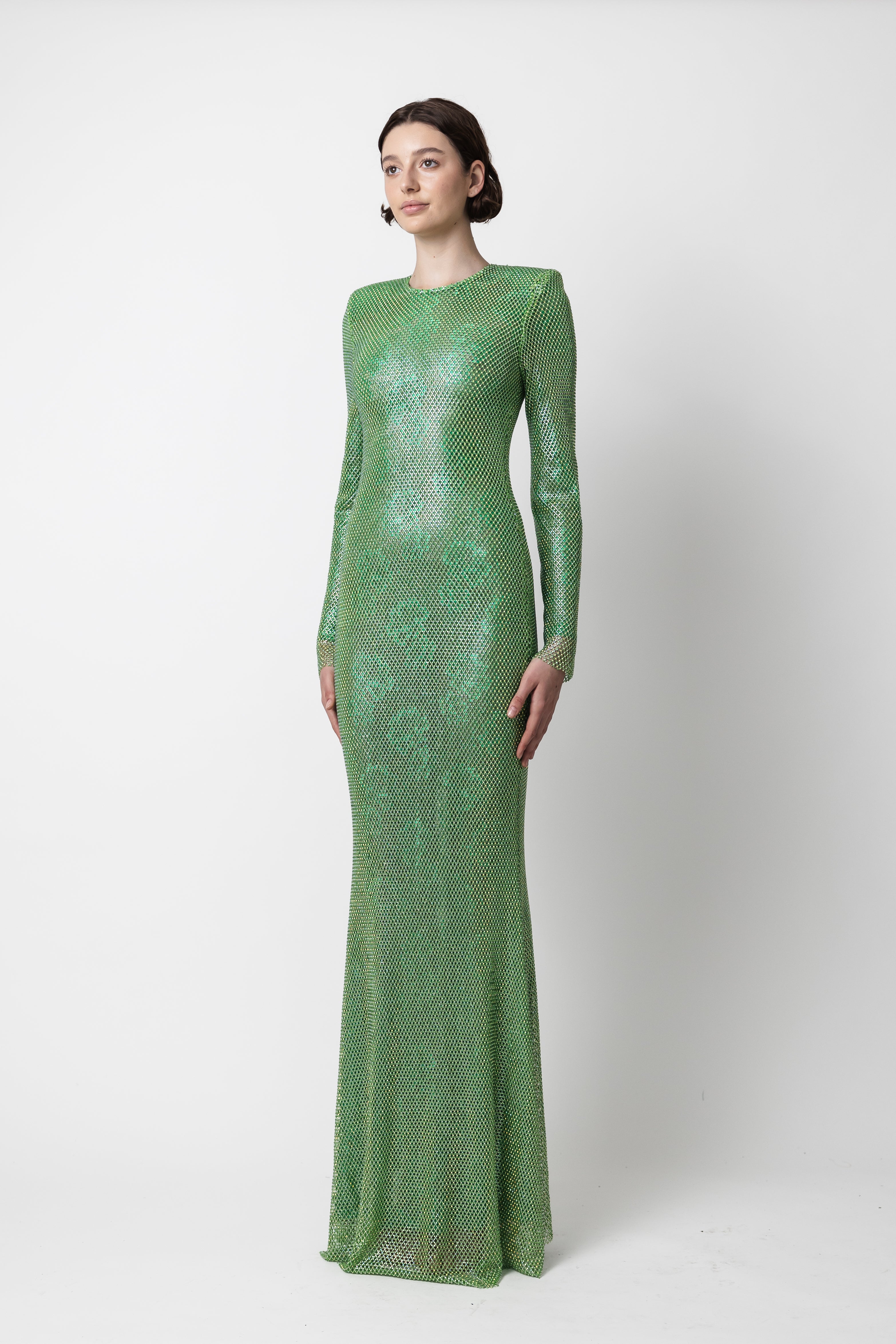 BEADED MESH TSHIRT GOWN