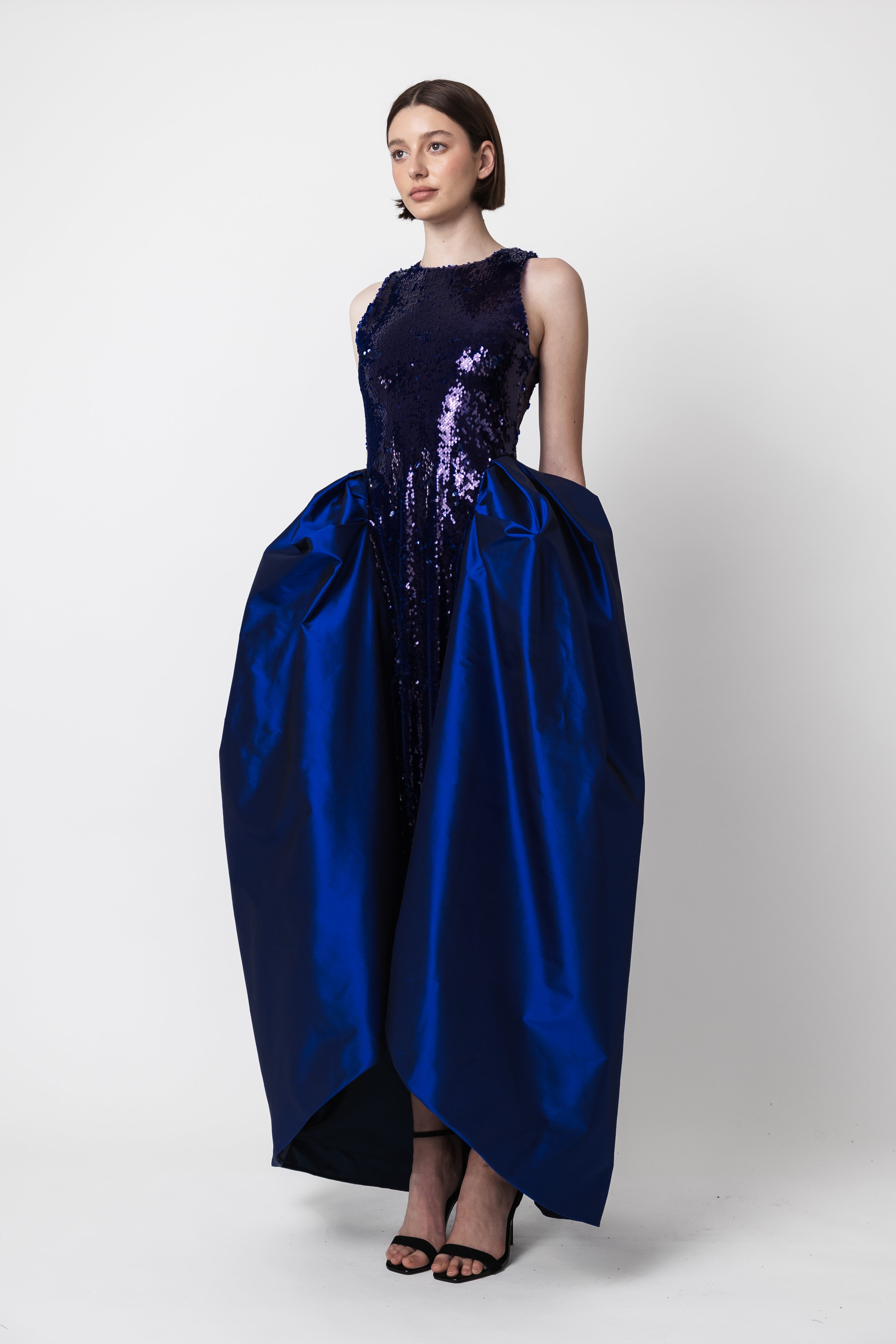 DOME SEQUIN DRESS BLUE