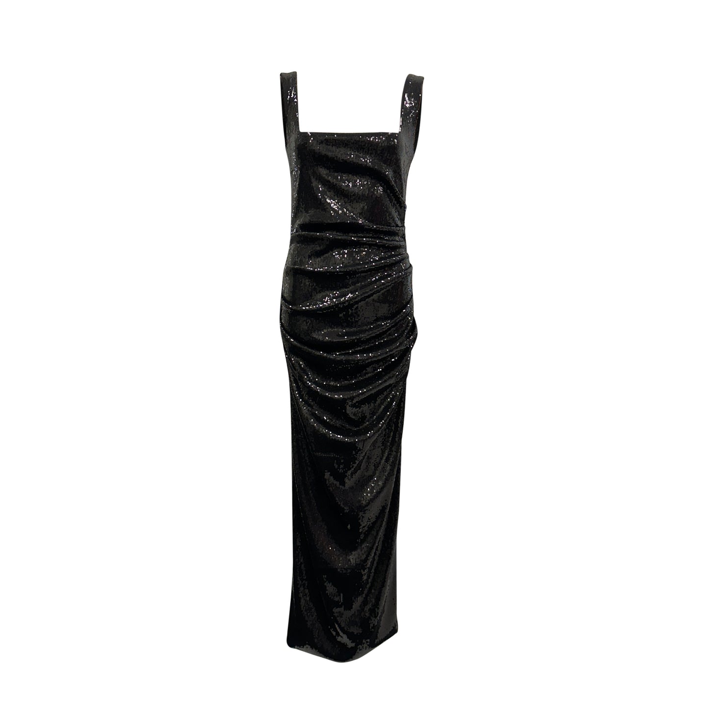 Black Square Neck Sequin  Maxi Dress I Meraki Official