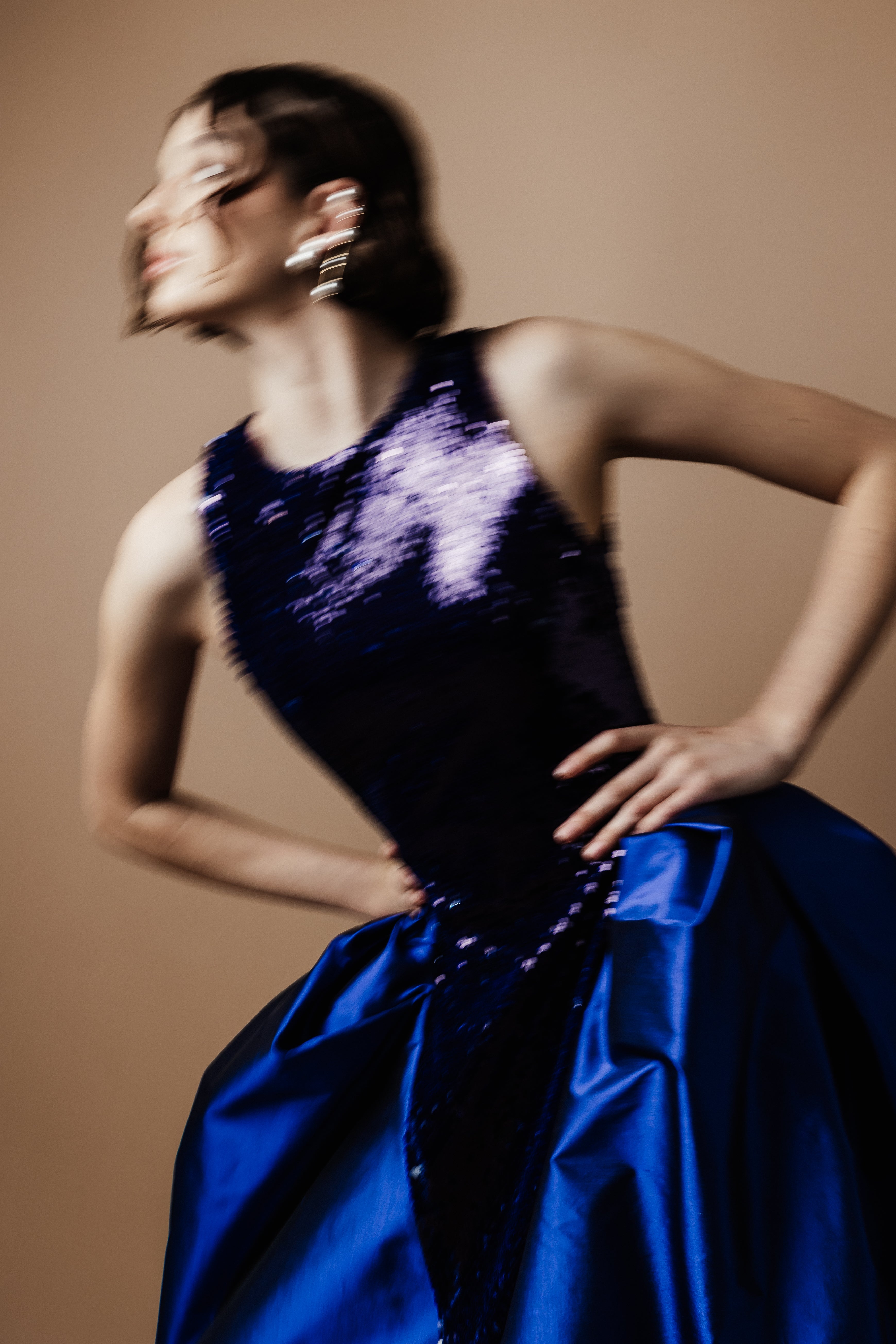 DOME SEQUIN DRESS BLUE