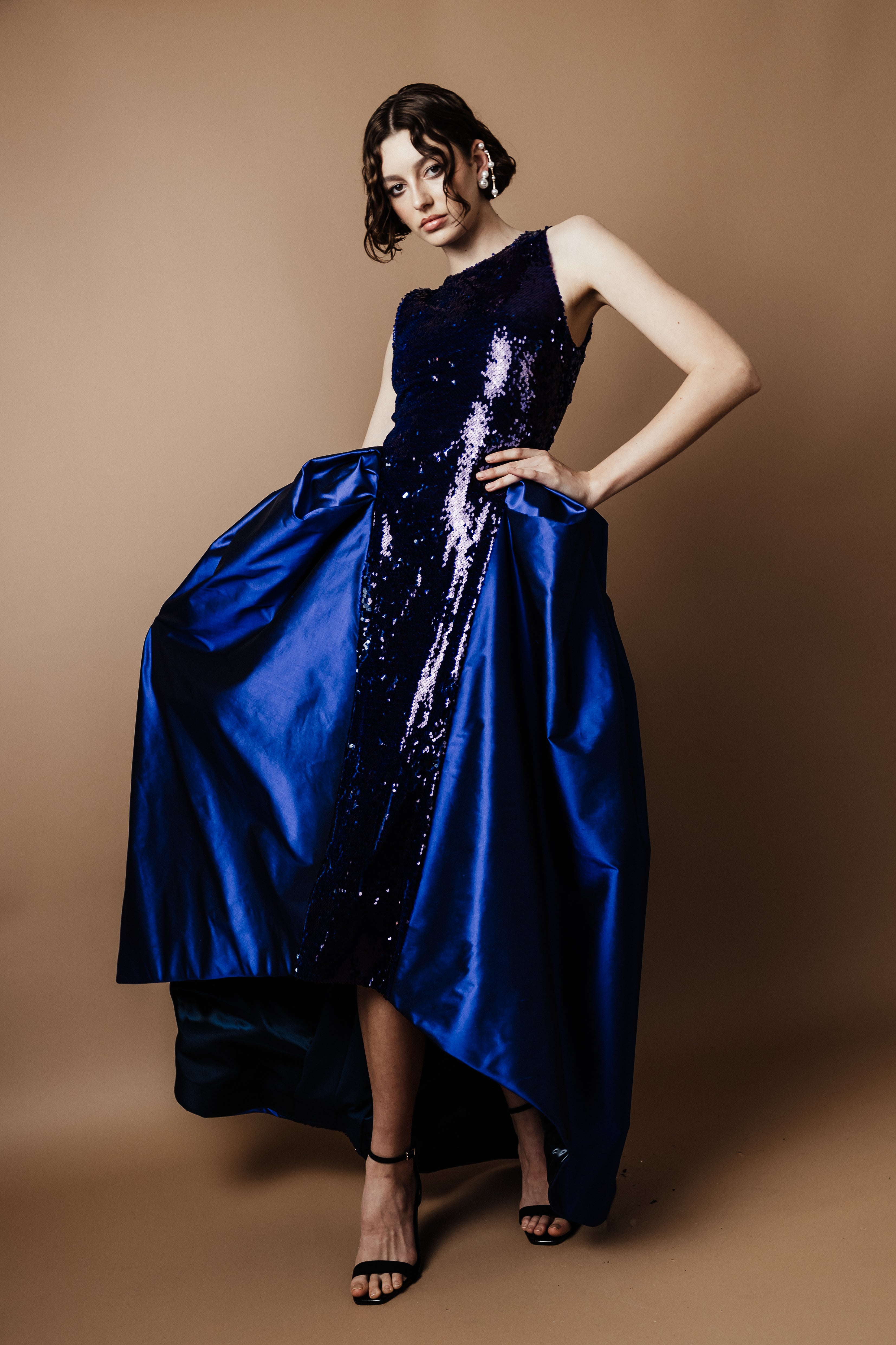 DOME SEQUIN DRESS BLUE