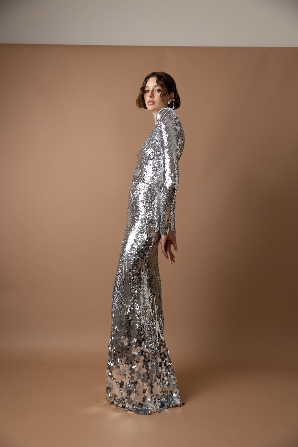SILVER SEQUIN GOWN