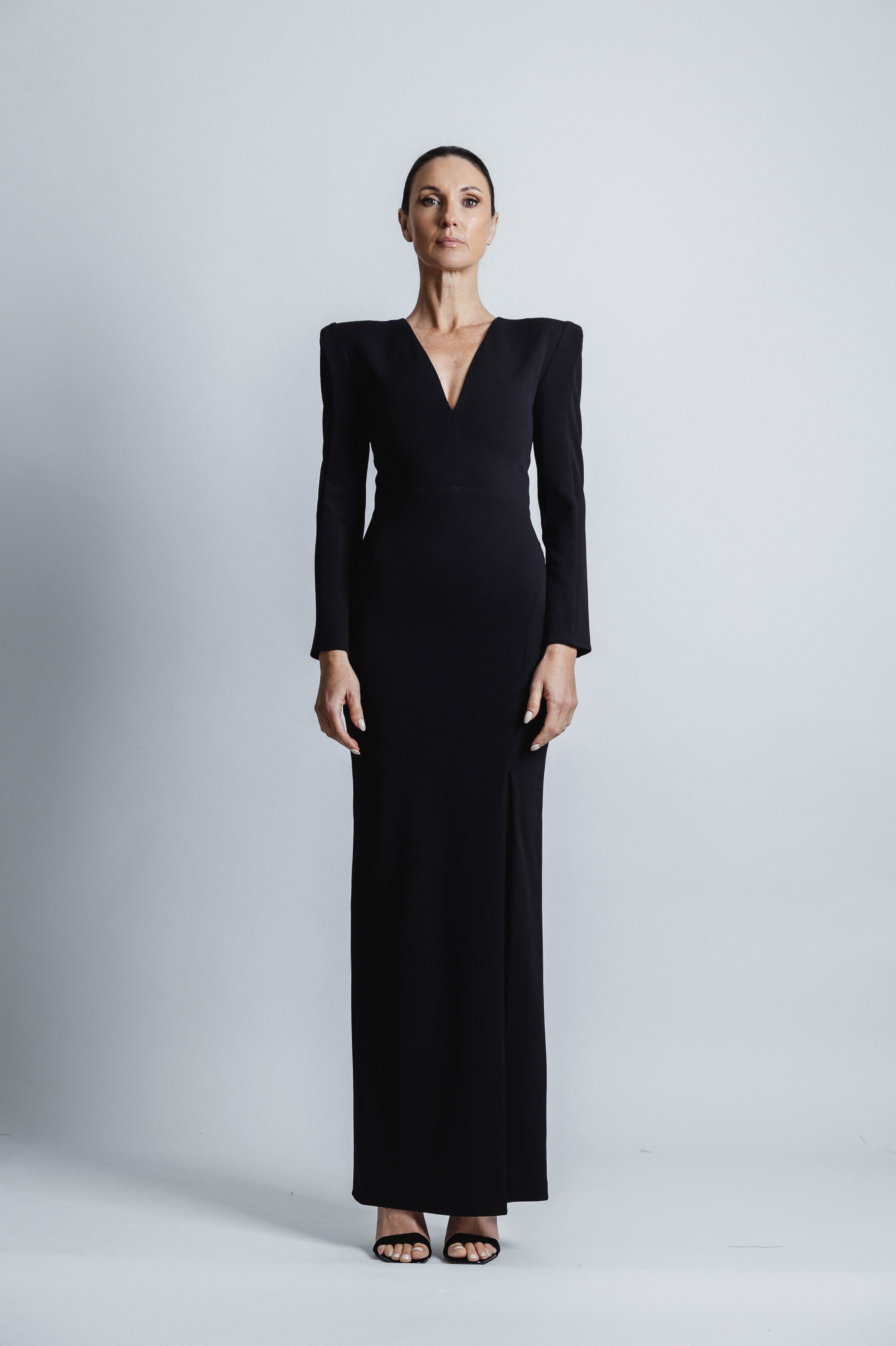 VNECK CREPE DRESS