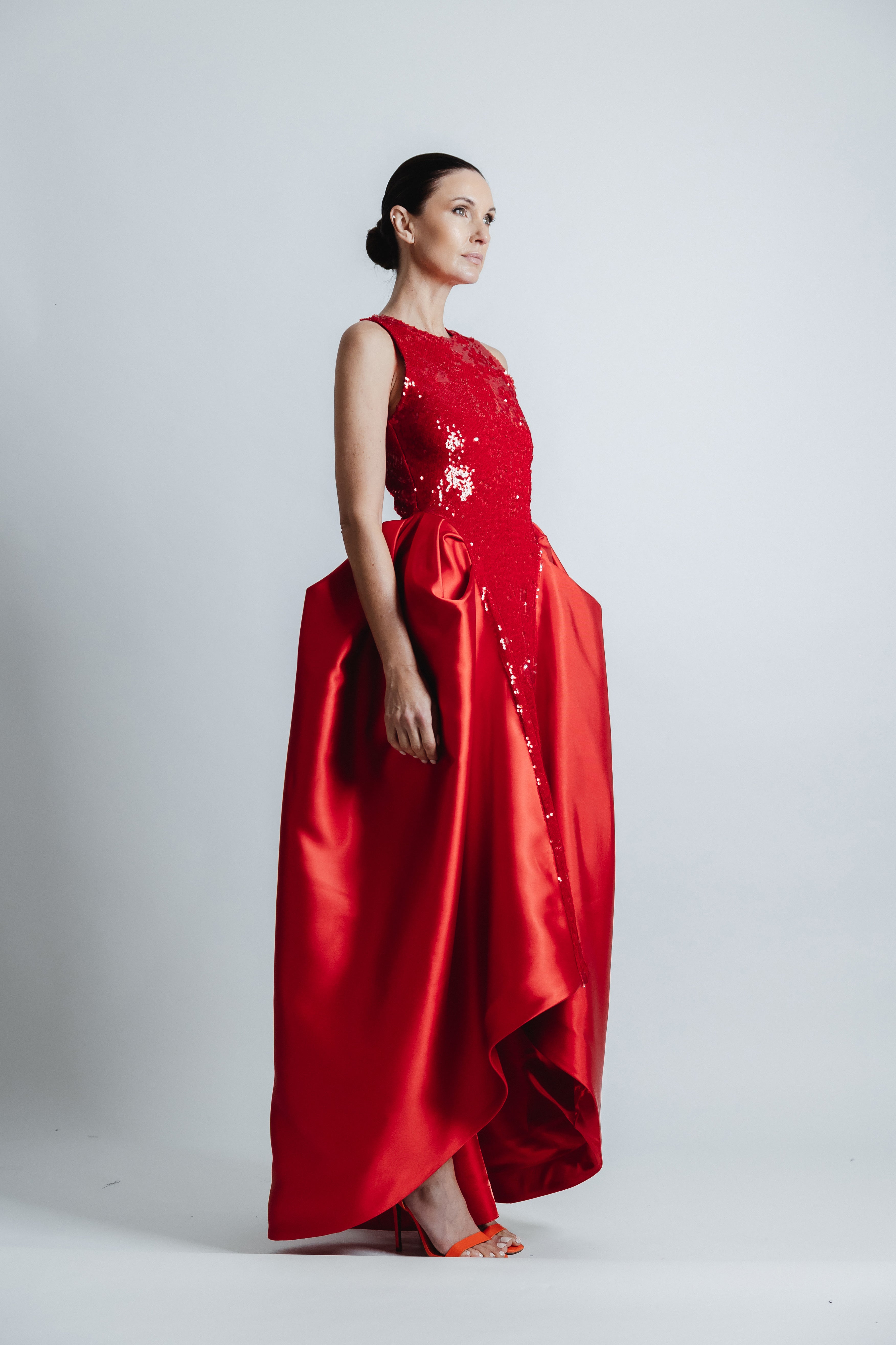 DOME SEQUIN DRESS RED