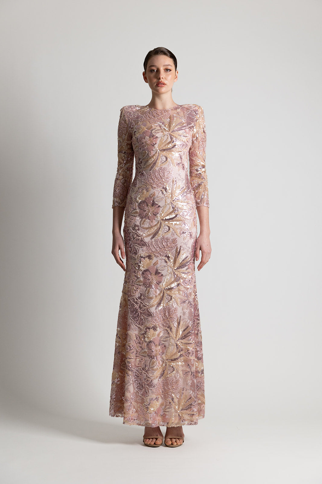 FLORAL BEADED & SEQUIN DRESS