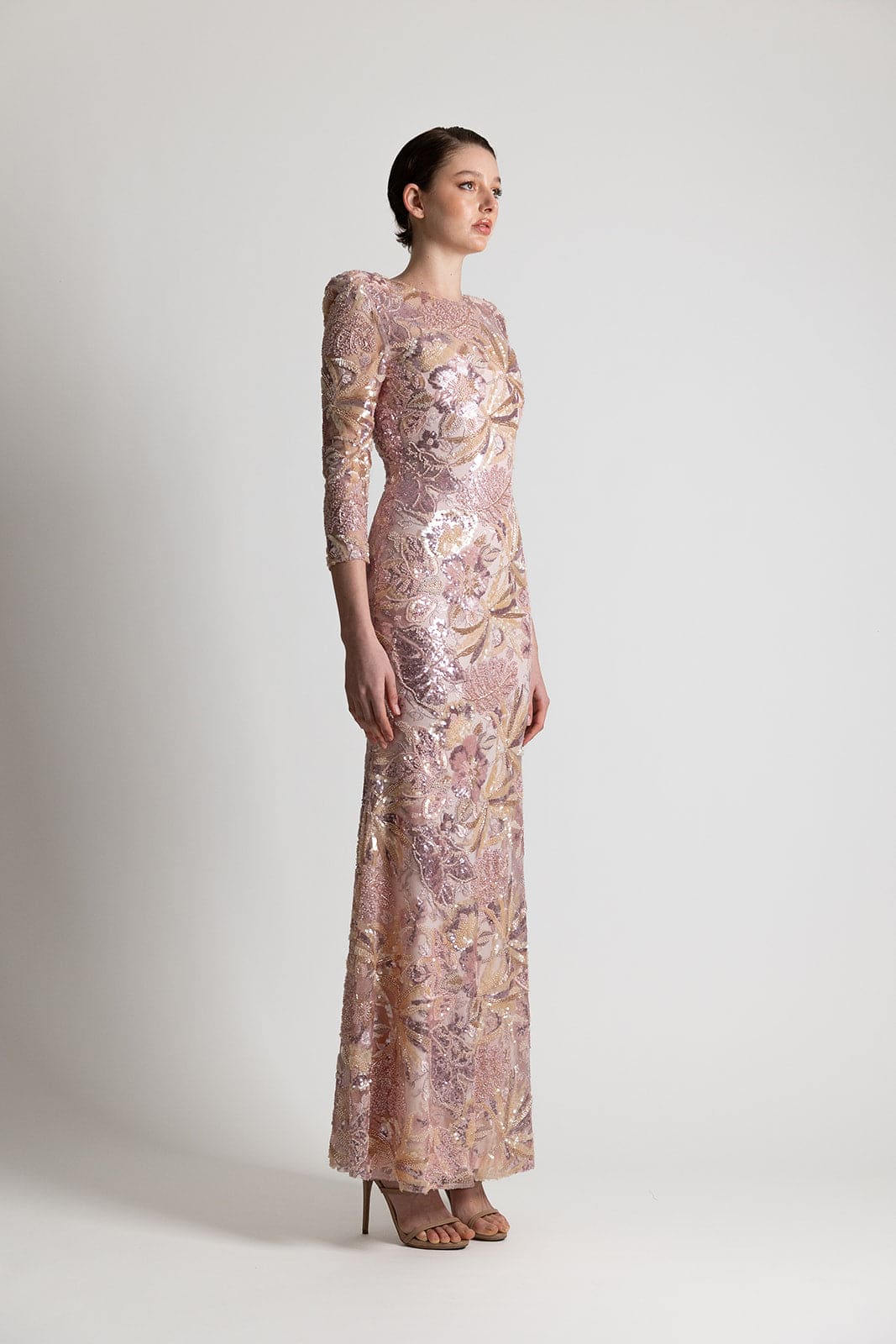 FLORAL BEADED & SEQUIN DRESS