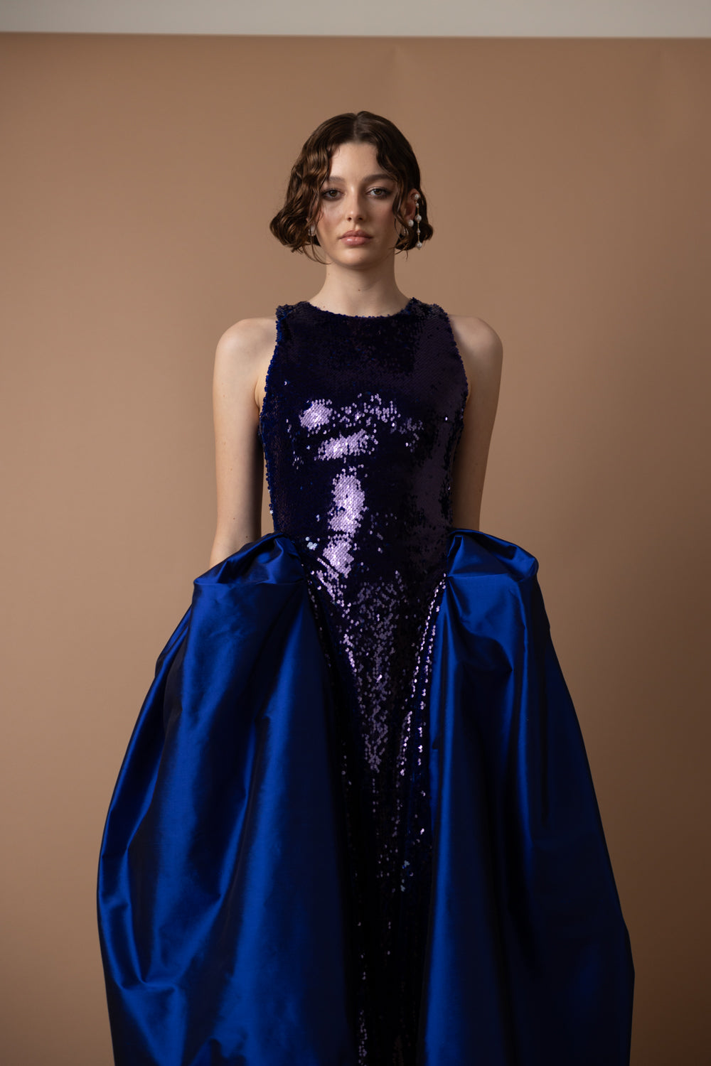 DOME SEQUIN DRESS BLUE