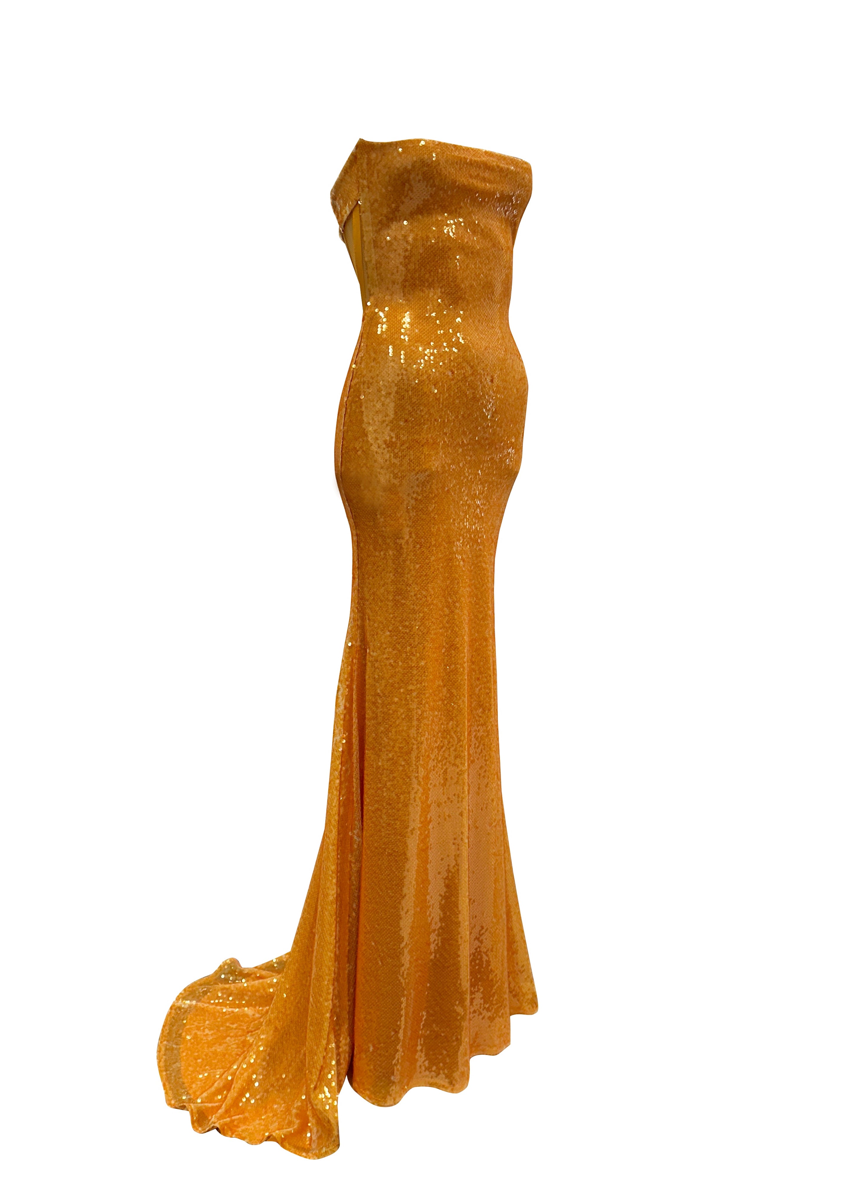 Sequin Corset Strapless Gown