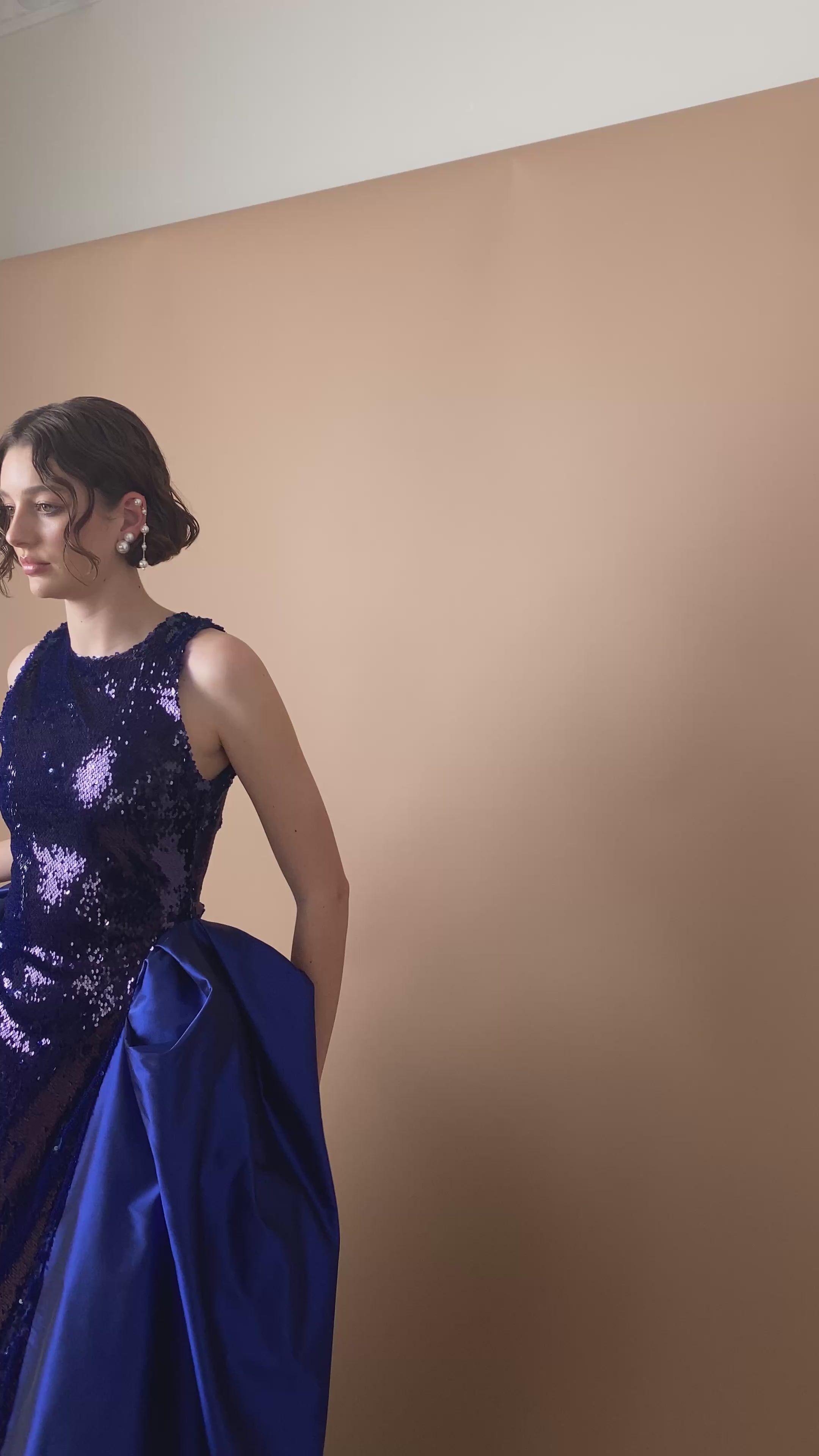 DOME SEQUIN DRESS BLUE