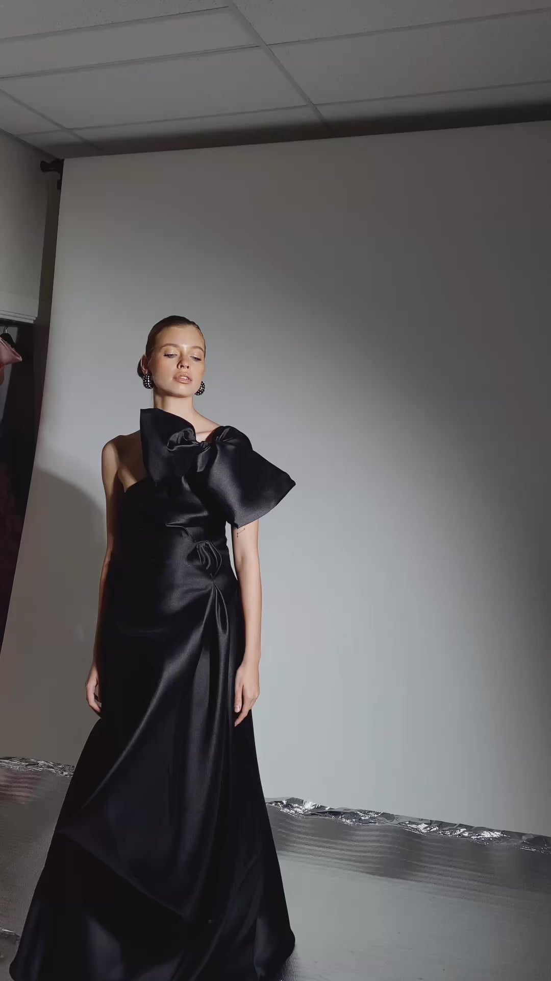 ONE SHOULDER DRAPED  BALL GOWN