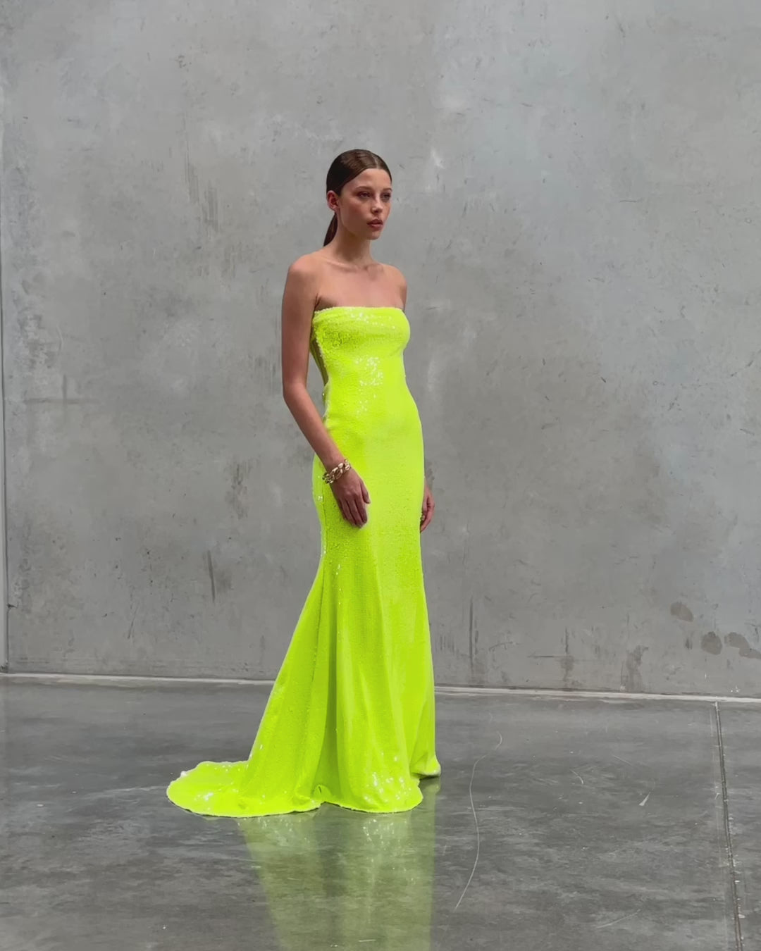 Sequin Corset Strapless Gown