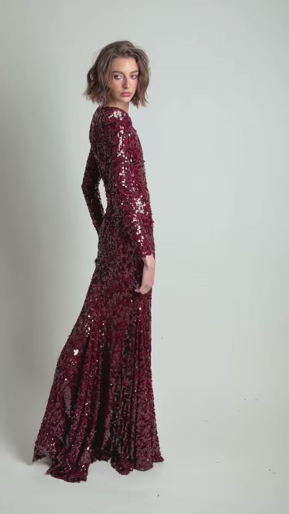 RUBY SEQUIN GOWN