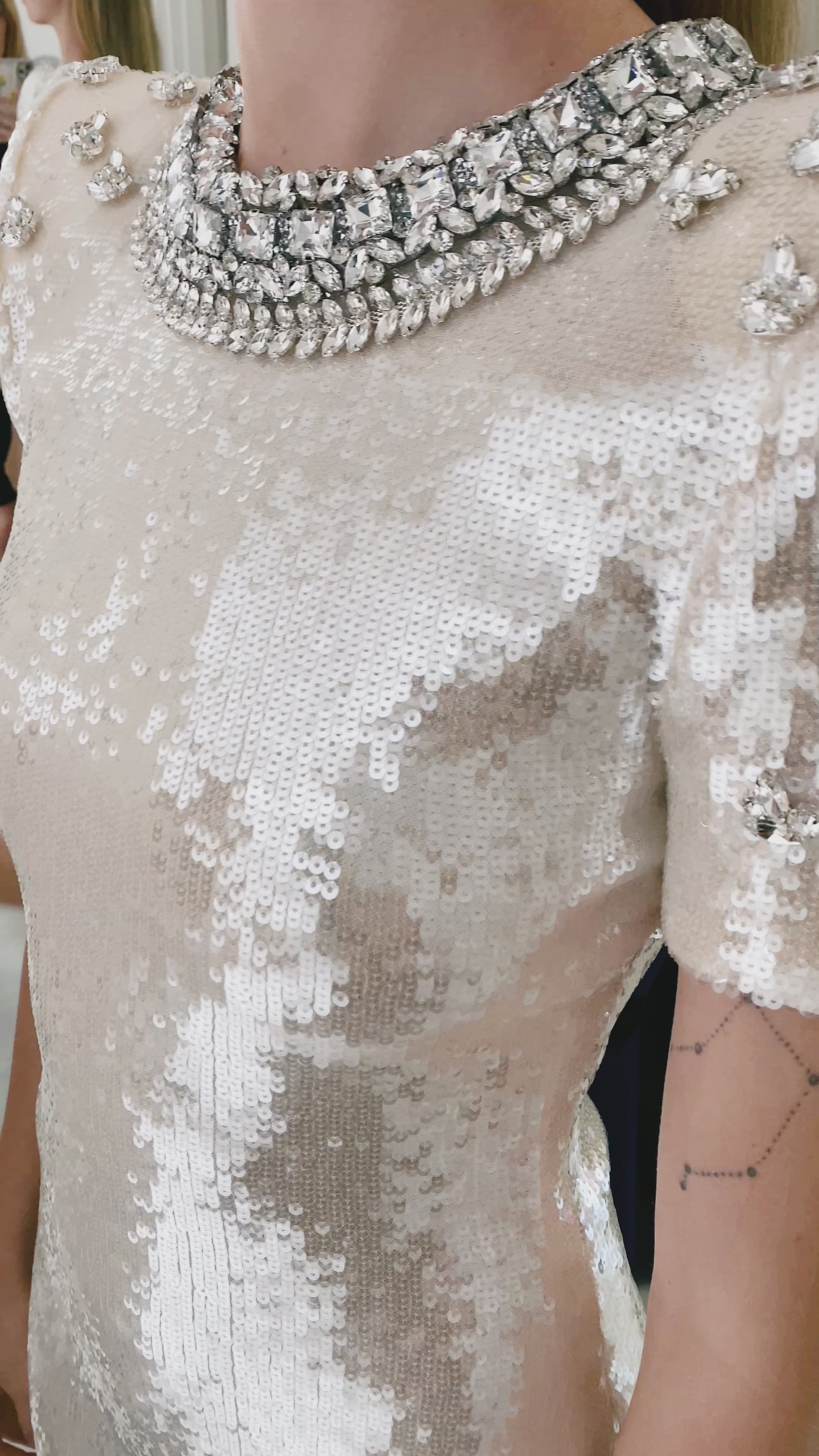 DIAMOND SEQUIN MINI DRESS