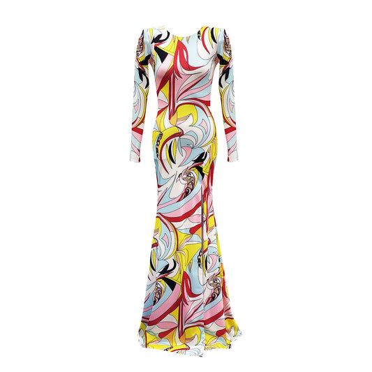 Malo Printed Maxi Dress I Meraki Official